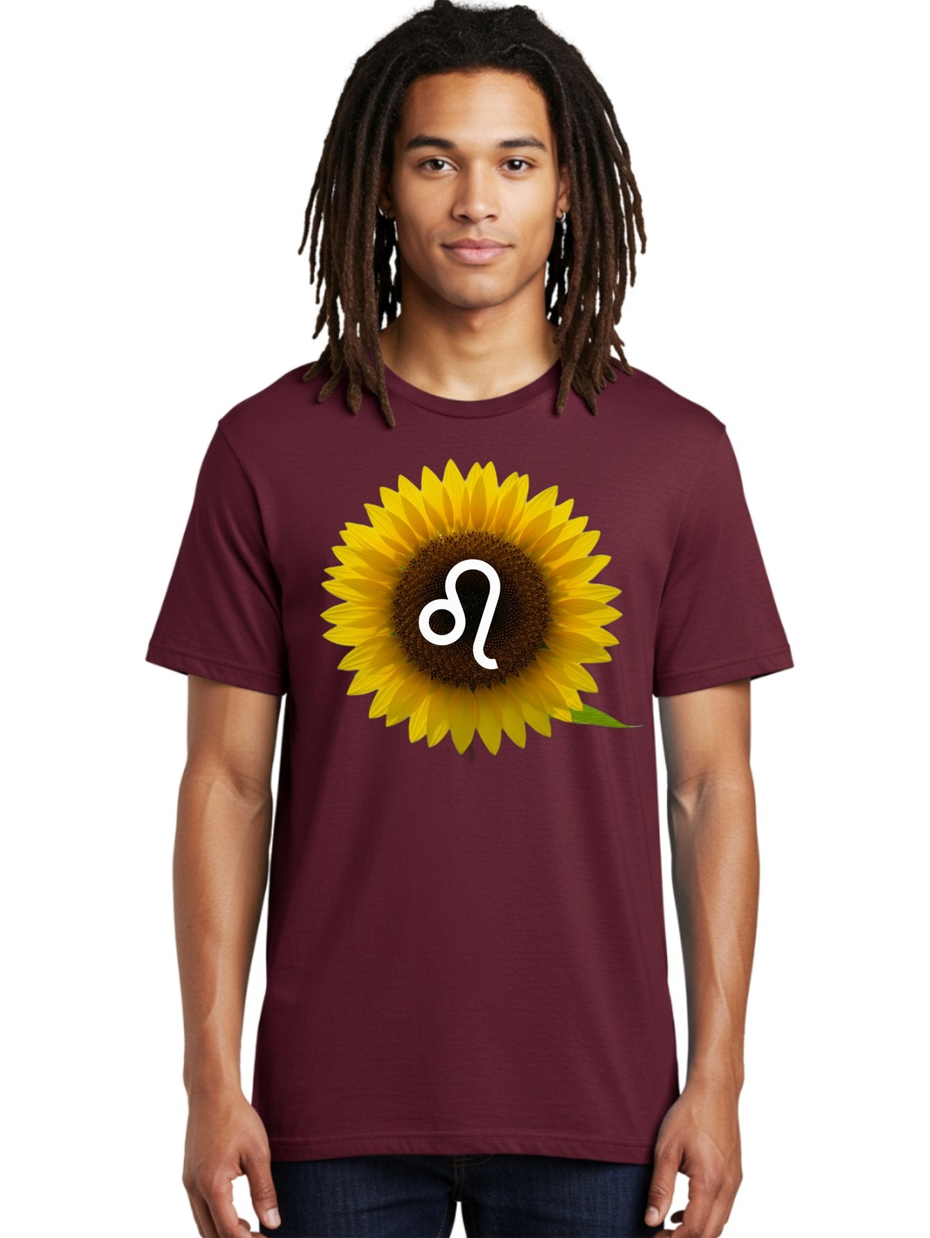 Cancer-Zodiac-Symbol-Sunflower Men'S Graphic Tee, 100% Cotton, Comfortable Casual Summer Wear, Machine Washable, Sunflower With Leo Zodiac Symbol, Astrology Sign, Horoscope, Floral Representation, Vibrant Yellow Petals, Symbolic Astrology, Bae143 24