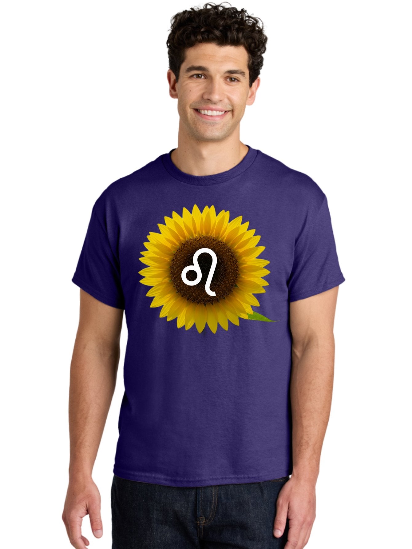 Cancer-Zodiac-Symbol-Sunflower Men'S Graphic Tee, 100% Cotton, Comfortable Casual Summer Wear, Machine Washable, Sunflower With Leo Zodiac Symbol, Astrology Sign, Horoscope, Floral Representation, Vibrant Yellow Petals, Symbolic Astrology, Bae143 17