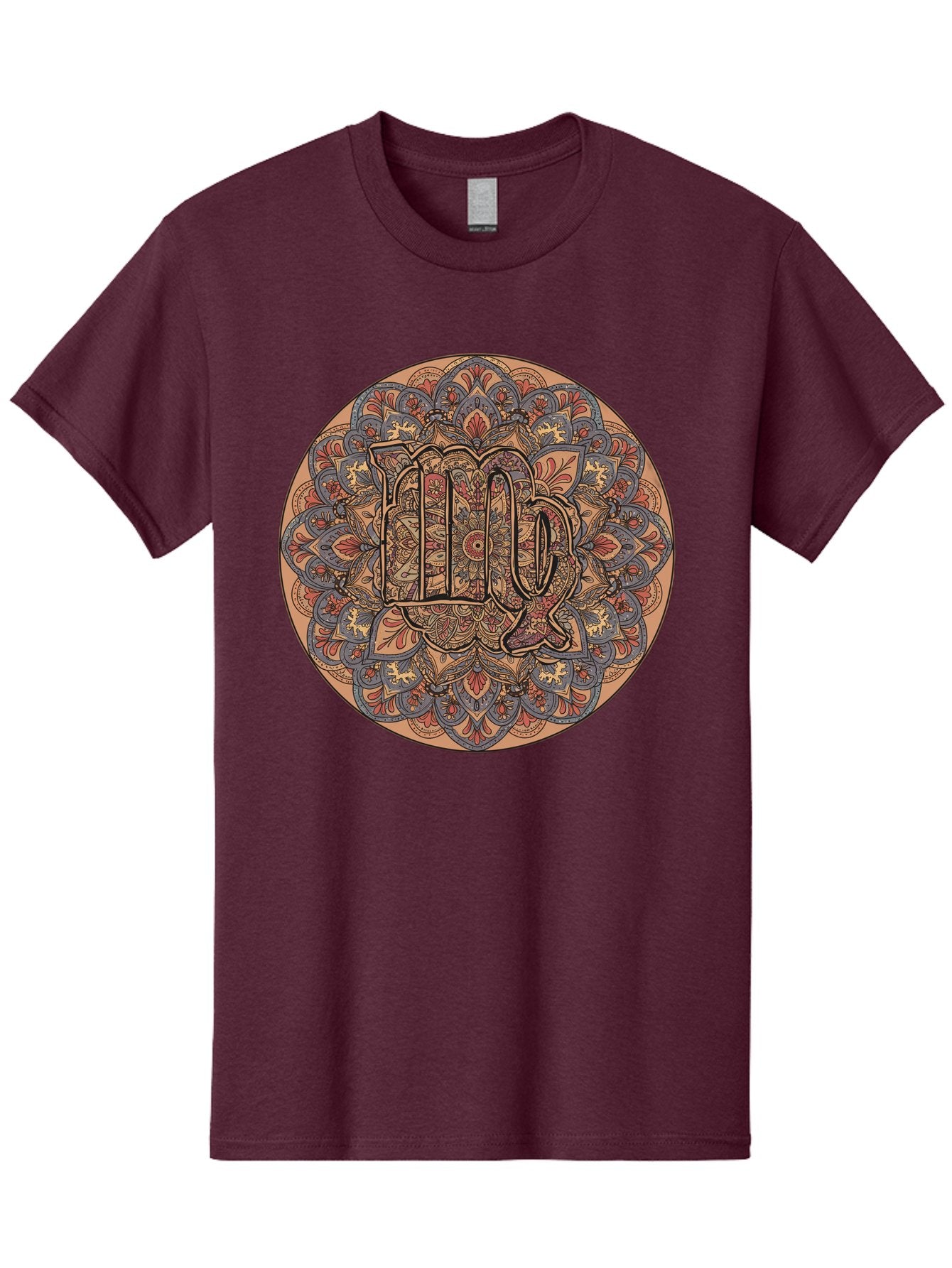 Capricorn-2 Men'S Graphic Tee, 100% Cotton, Comfortable Casual Summer Wear, Machine Washable, Capricorn Zodiac Sign, Intricate Mandala Design, Symbol Of Ambition, Earthy Tones, Mystical Patterns, Astrology Art, Spiritual Symbolism, Bae145