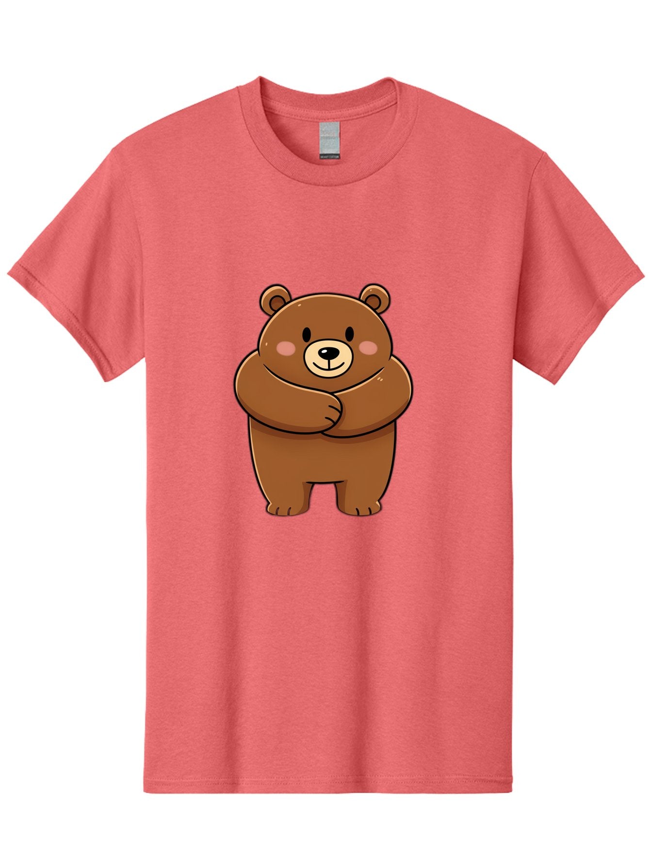 Cartoon-Bear Men'S Graphic Tee, 100% Cotton, Comfortable Casual Summer Wear, Machine Washable, Kawaii Bear, Cartoon Bear, Adorable Bear, Brown Bear, Cute Animal, Funny Character, Playful Bear, Charming Creature, Cuddly Bear, Sweet Bear Bae149 15