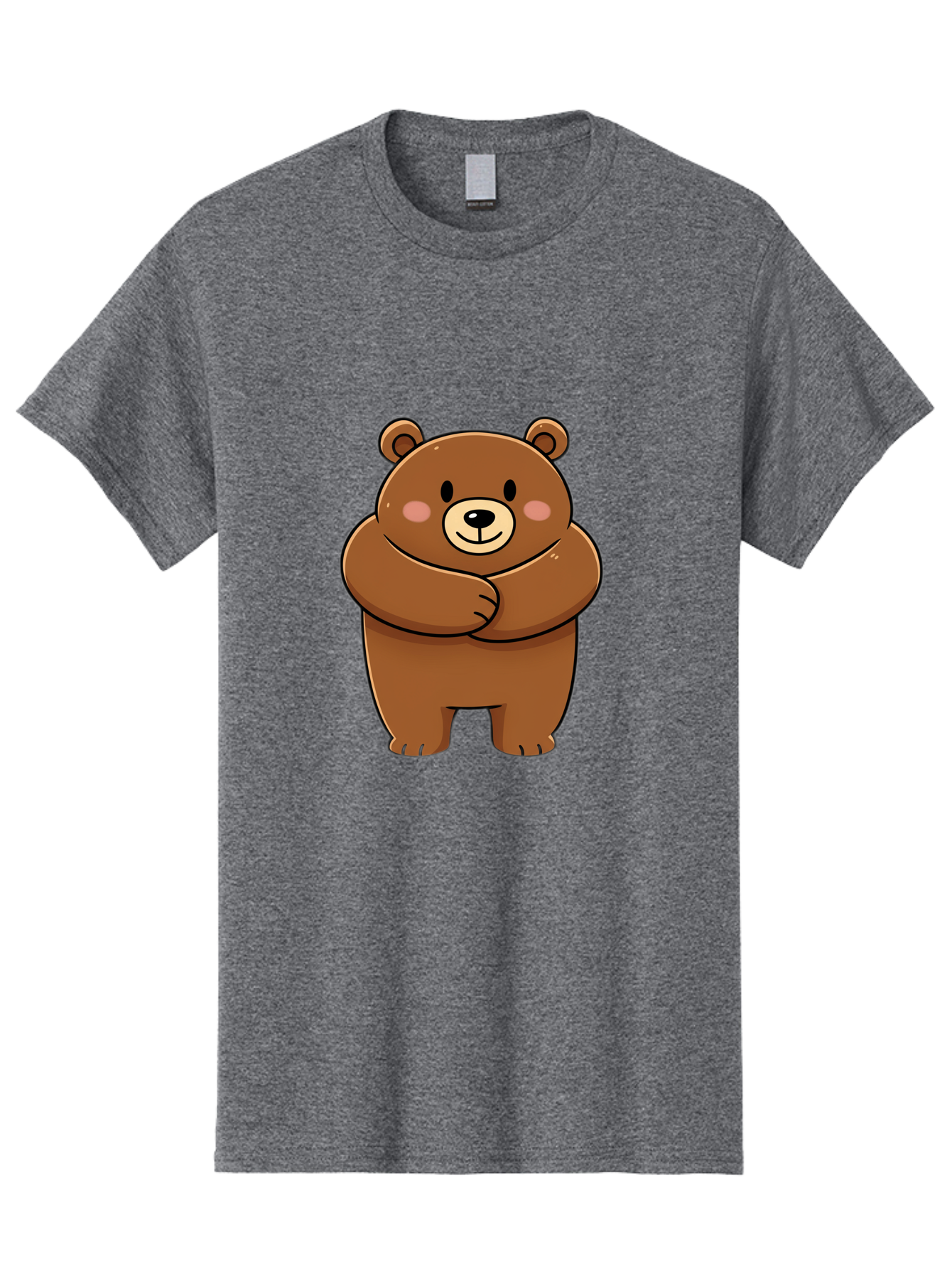 Cartoon-Bear Men'S Graphic Tee, 100% Cotton, Comfortable Casual Summer Wear, Machine Washable, Kawaii Bear, Cartoon Bear, Adorable Bear, Brown Bear, Cute Animal, Funny Character, Playful Bear, Charming Creature, Cuddly Bear, Sweet Bear Bae149 7