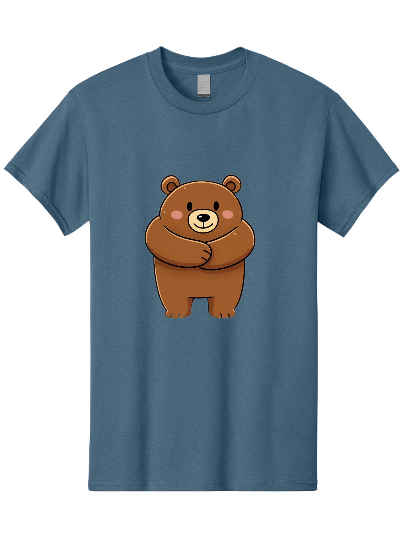 Cartoon-Bear Men'S Graphic Tee, 100% Cotton, Comfortable Casual Summer Wear, Machine Washable, Kawaii Bear, Cartoon Bear, Adorable Bear, Brown Bear, Cute Animal, Funny Character, Playful Bear, Charming Creature, Cuddly Bear, Sweet Bear Bae149 6