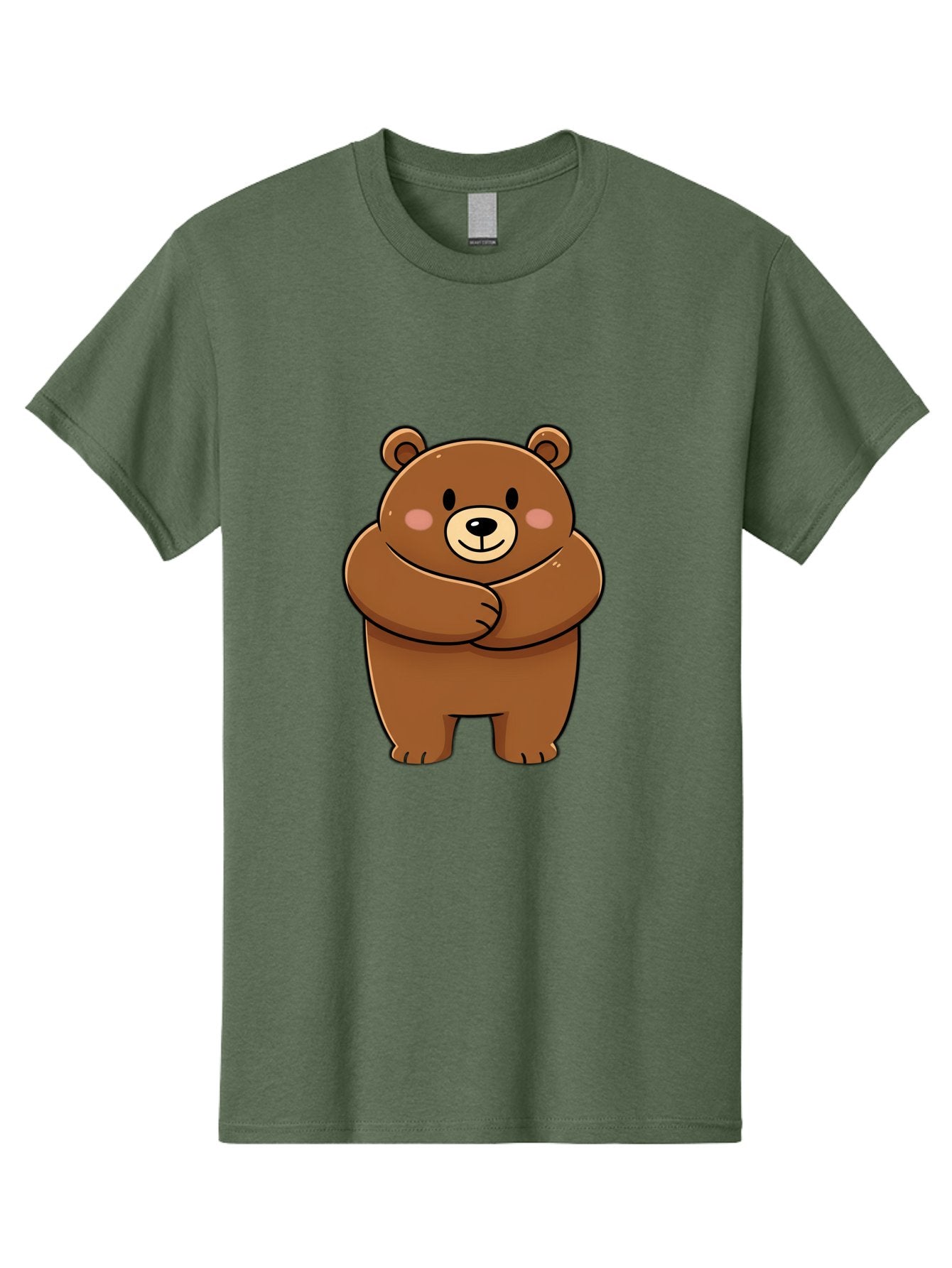 Cartoon-Bear Men'S Graphic Tee, 100% Cotton, Comfortable Casual Summer Wear, Machine Washable, Kawaii Bear, Cartoon Bear, Adorable Bear, Brown Bear, Cute Animal, Funny Character, Playful Bear, Charming Creature, Cuddly Bear, Sweet Bear Bae149 12