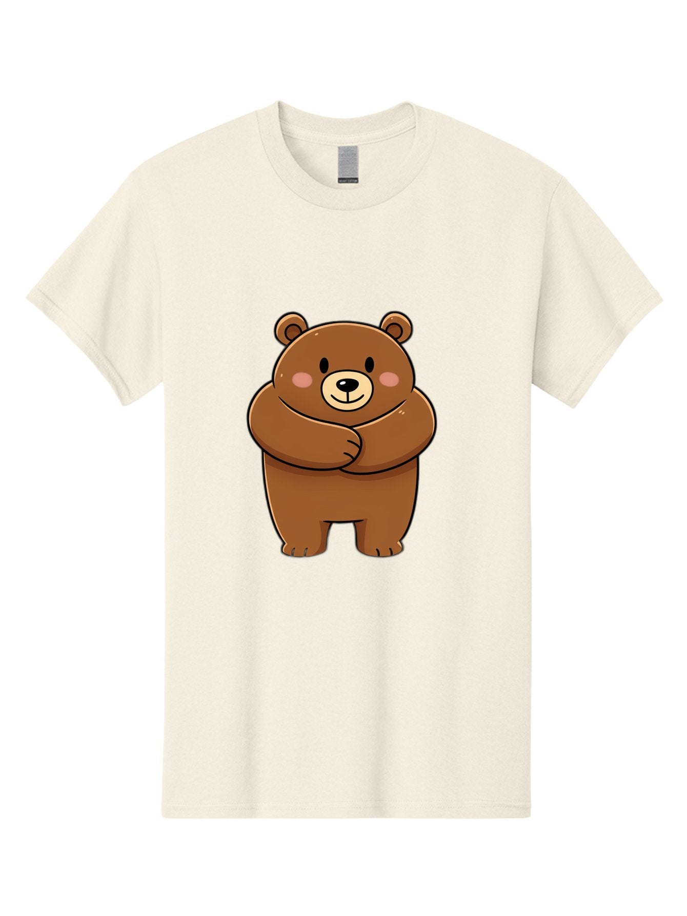 Cartoon-Bear Men'S Graphic Tee, 100% Cotton, Comfortable Casual Summer Wear, Machine Washable, Kawaii Bear, Cartoon Bear, Adorable Bear, Brown Bear, Cute Animal, Funny Character, Playful Bear, Charming Creature, Cuddly Bear, Sweet Bear Bae149 9