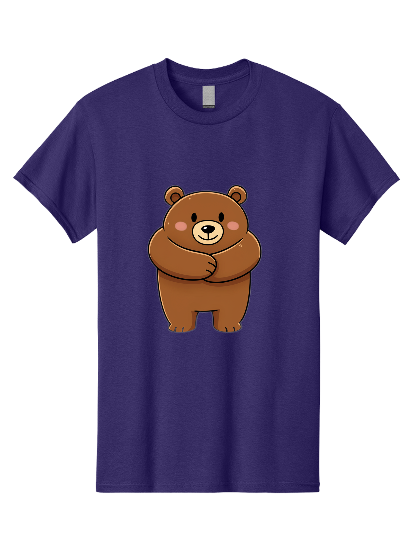 Cartoon-Bear Men'S Graphic Tee, 100% Cotton, Comfortable Casual Summer Wear, Machine Washable, Kawaii Bear, Cartoon Bear, Adorable Bear, Brown Bear, Cute Animal, Funny Character, Playful Bear, Charming Creature, Cuddly Bear, Sweet Bear Bae149 4