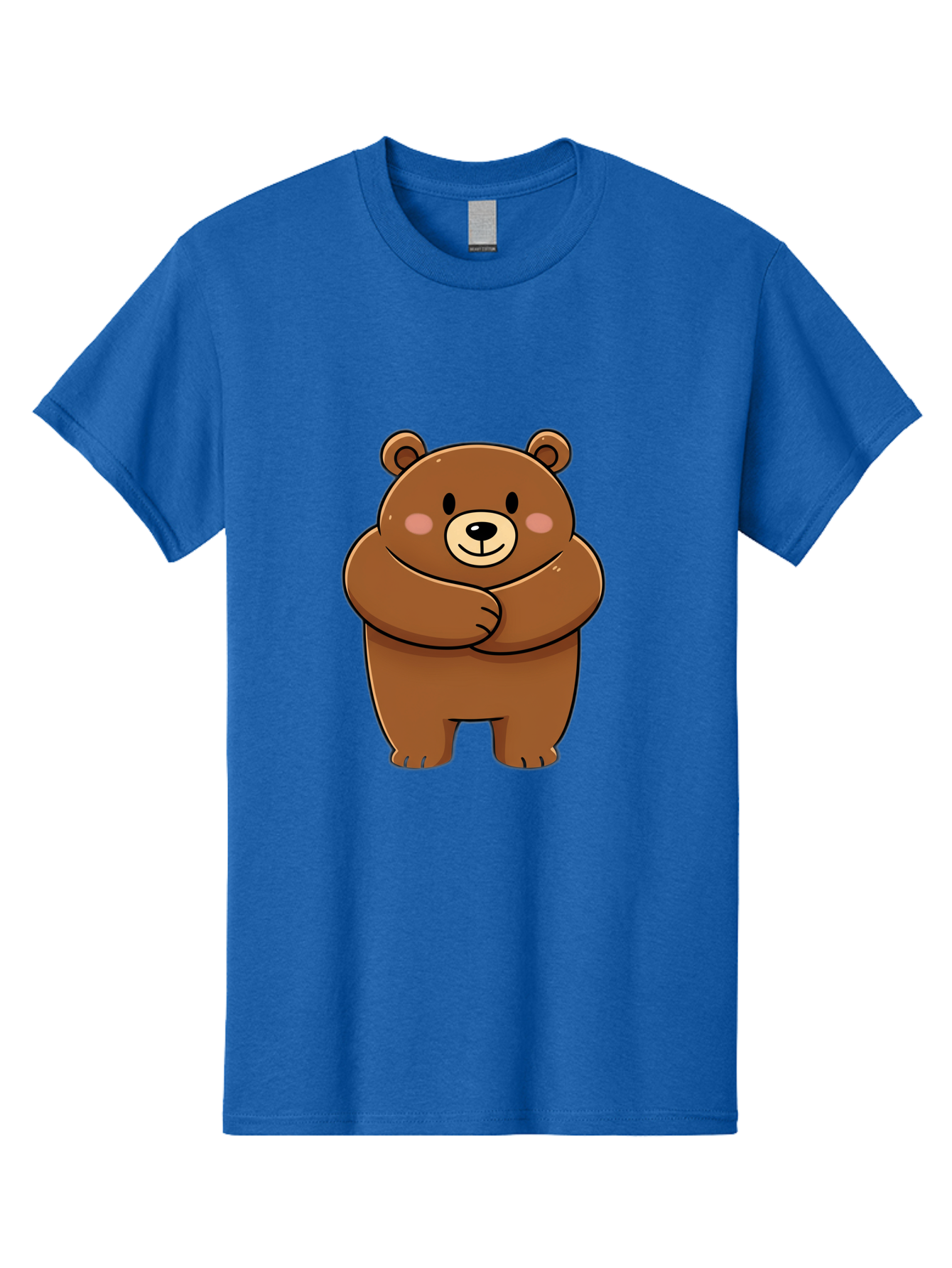 Cartoon-Bear Men'S Graphic Tee, 100% Cotton, Comfortable Casual Summer Wear, Machine Washable, Kawaii Bear, Cartoon Bear, Adorable Bear, Brown Bear, Cute Animal, Funny Character, Playful Bear, Charming Creature, Cuddly Bear, Sweet Bear Bae149 10
