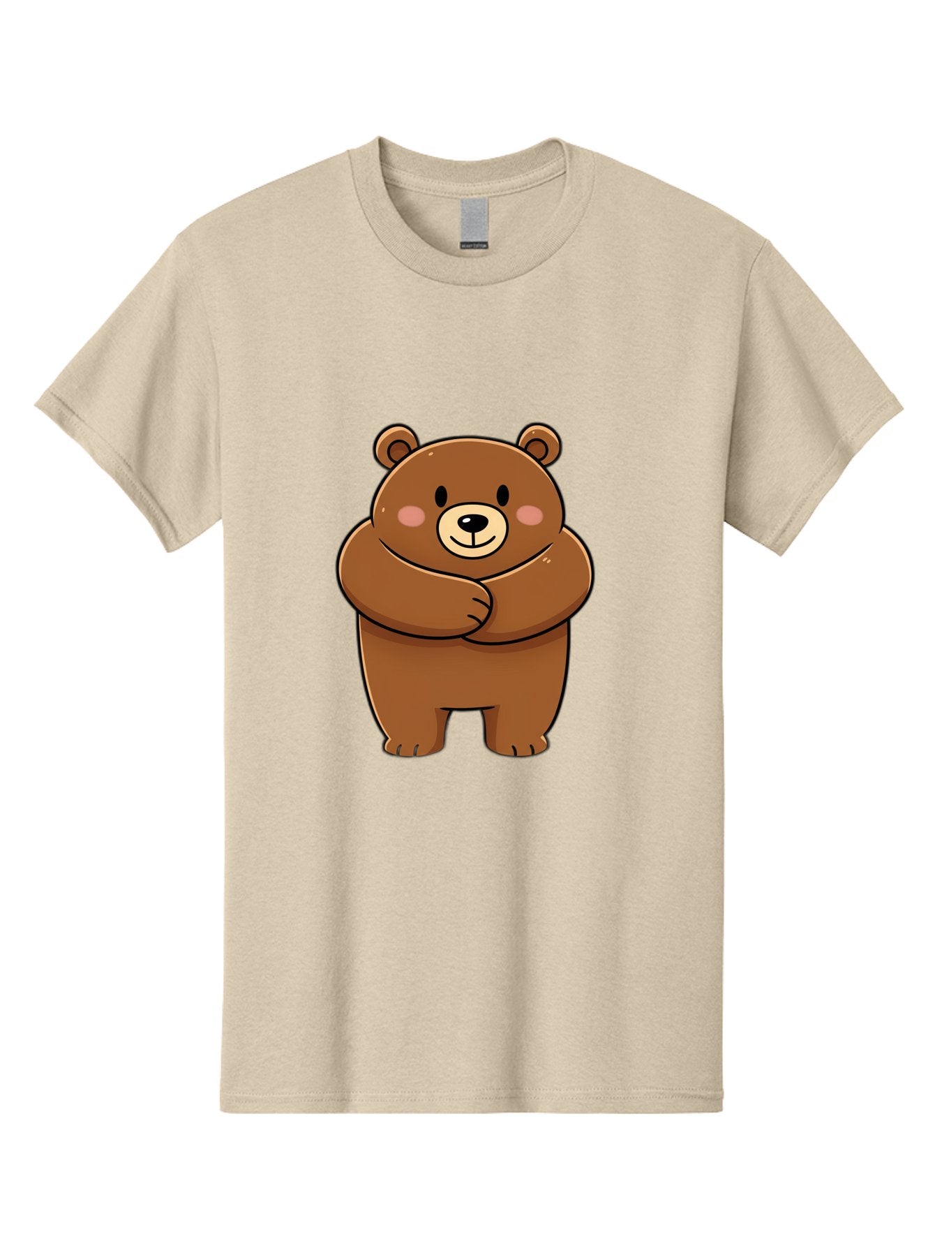 Cartoon-Bear Men'S Graphic Tee, 100% Cotton, Comfortable Casual Summer Wear, Machine Washable, Kawaii Bear, Cartoon Bear, Adorable Bear, Brown Bear, Cute Animal, Funny Character, Playful Bear, Charming Creature, Cuddly Bear, Sweet Bear Bae149 10