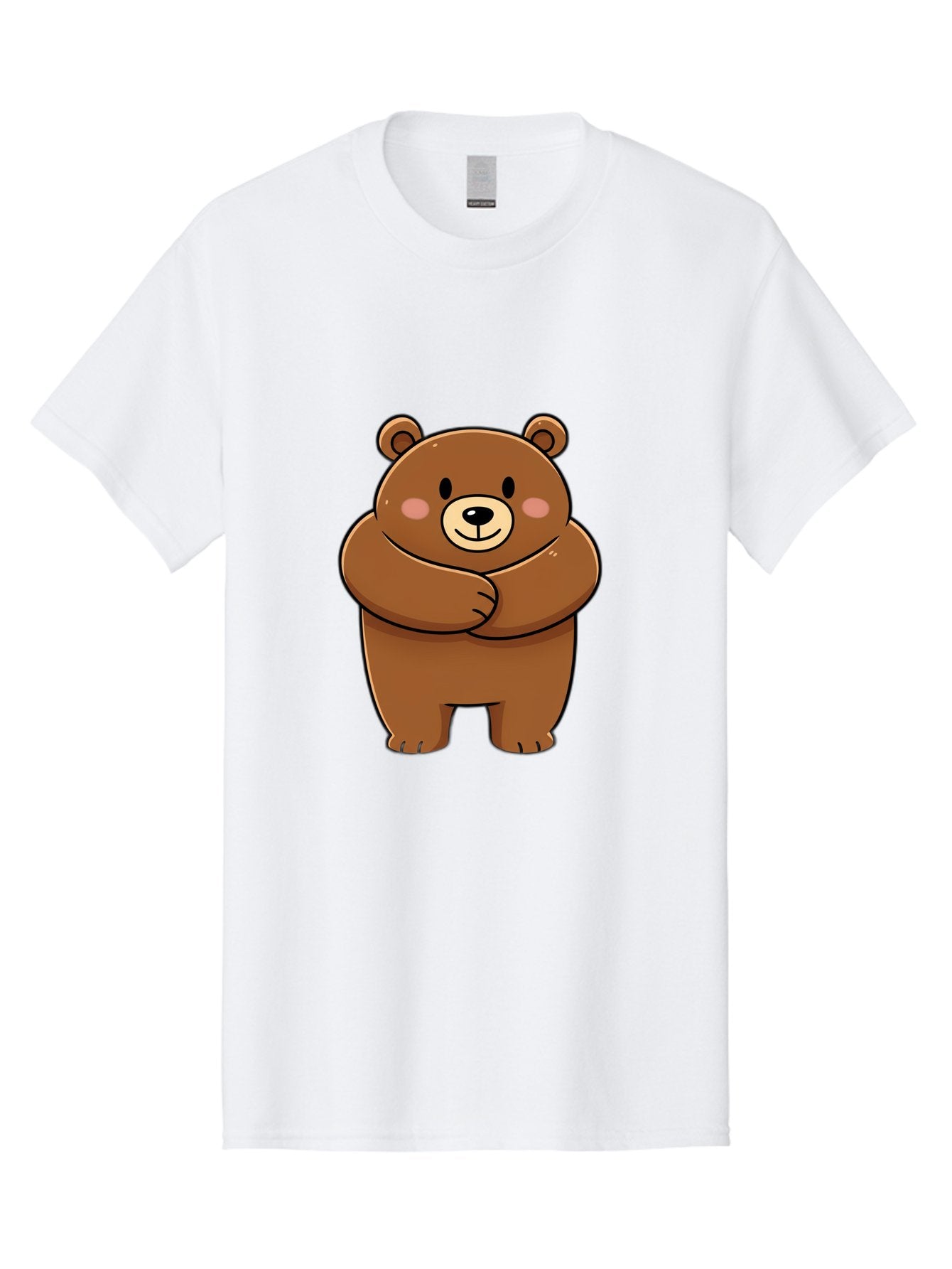 Cartoon-Bear Men'S Graphic Tee, 100% Cotton, Comfortable Casual Summer Wear, Machine Washable, Kawaii Bear, Cartoon Bear, Adorable Bear, Brown Bear, Cute Animal, Funny Character, Playful Bear, Charming Creature, Cuddly Bear, Sweet Bear Bae149 4