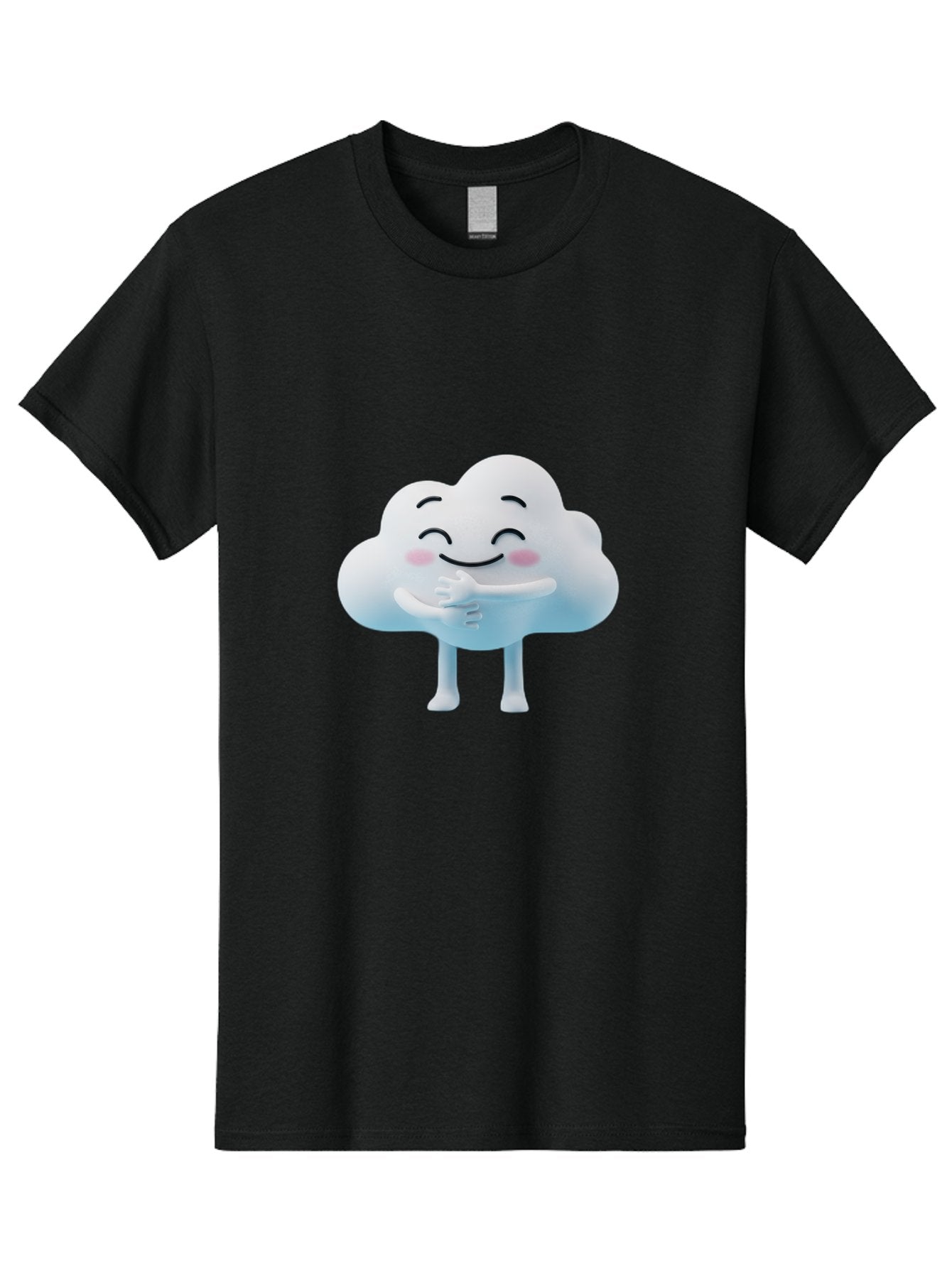 Cloud-Character-1 Men'S Graphic Tee, 100% Cotton, Comfortable Casual Summer Wear, Machine Washable, Happy Cloud, Smiling Face, Thumbs Up, Cute Character, Cartoon Style, Friendly Atmosphere, Positive Vibe, Cloud With Legs, Rosy Cheeks Bae151 5