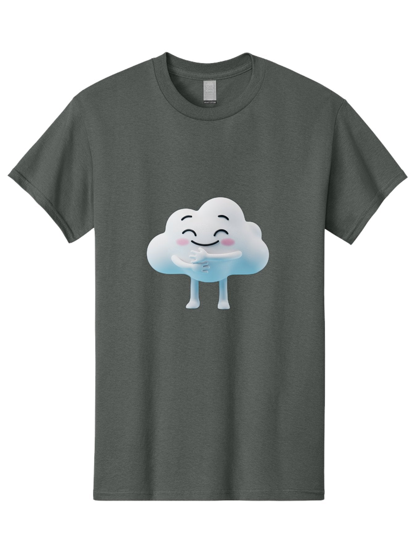 Cloud-Character-1 Men'S Graphic Tee, 100% Cotton, Comfortable Casual Summer Wear, Machine Washable, Happy Cloud, Smiling Face, Thumbs Up, Cute Character, Cartoon Style, Friendly Atmosphere, Positive Vibe, Cloud With Legs, Rosy Cheeks Bae151