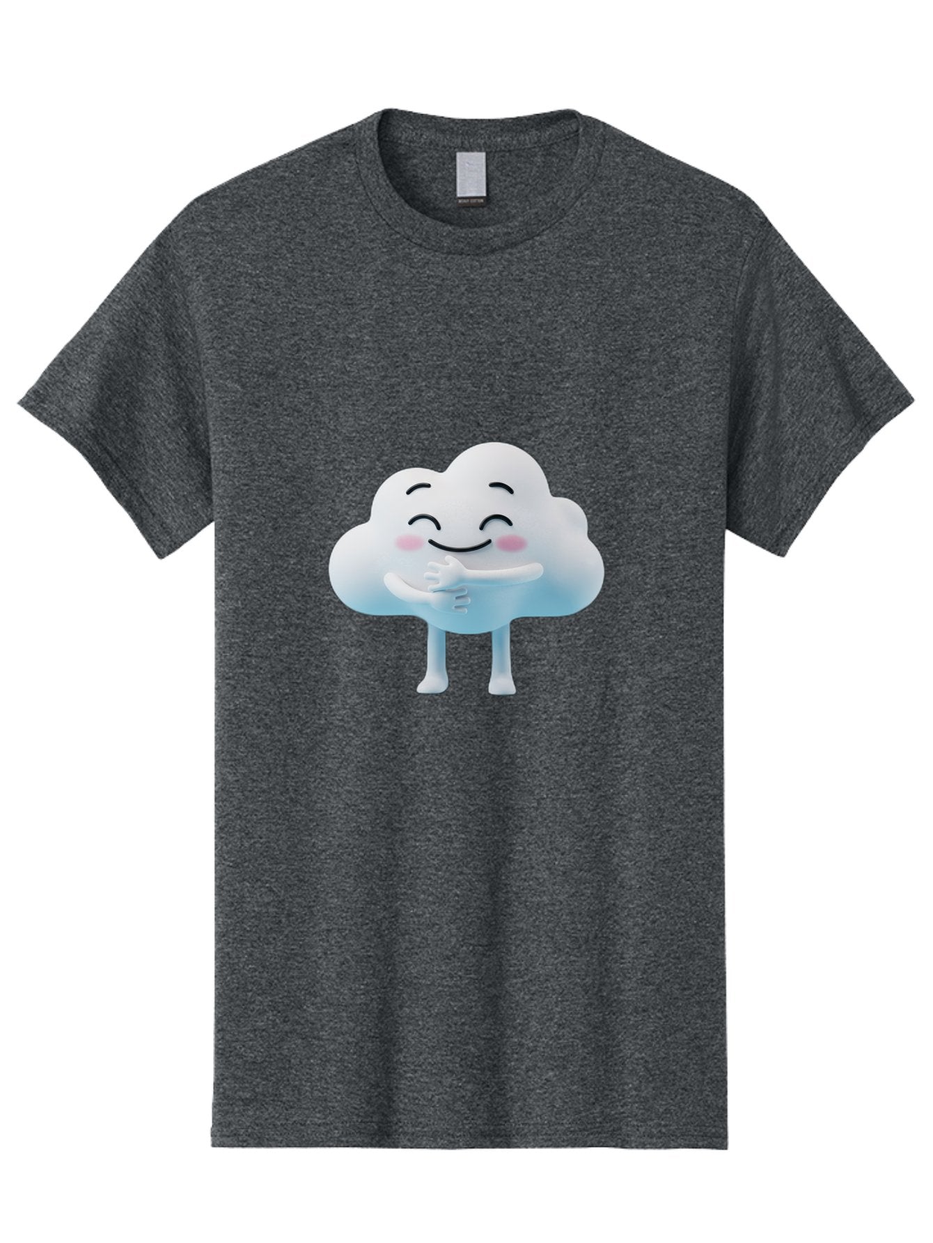 Cloud-Character-1 Men'S Graphic Tee, 100% Cotton, Comfortable Casual Summer Wear, Machine Washable, Happy Cloud, Smiling Face, Thumbs Up, Cute Character, Cartoon Style, Friendly Atmosphere, Positive Vibe, Cloud With Legs, Rosy Cheeks Bae151 13
