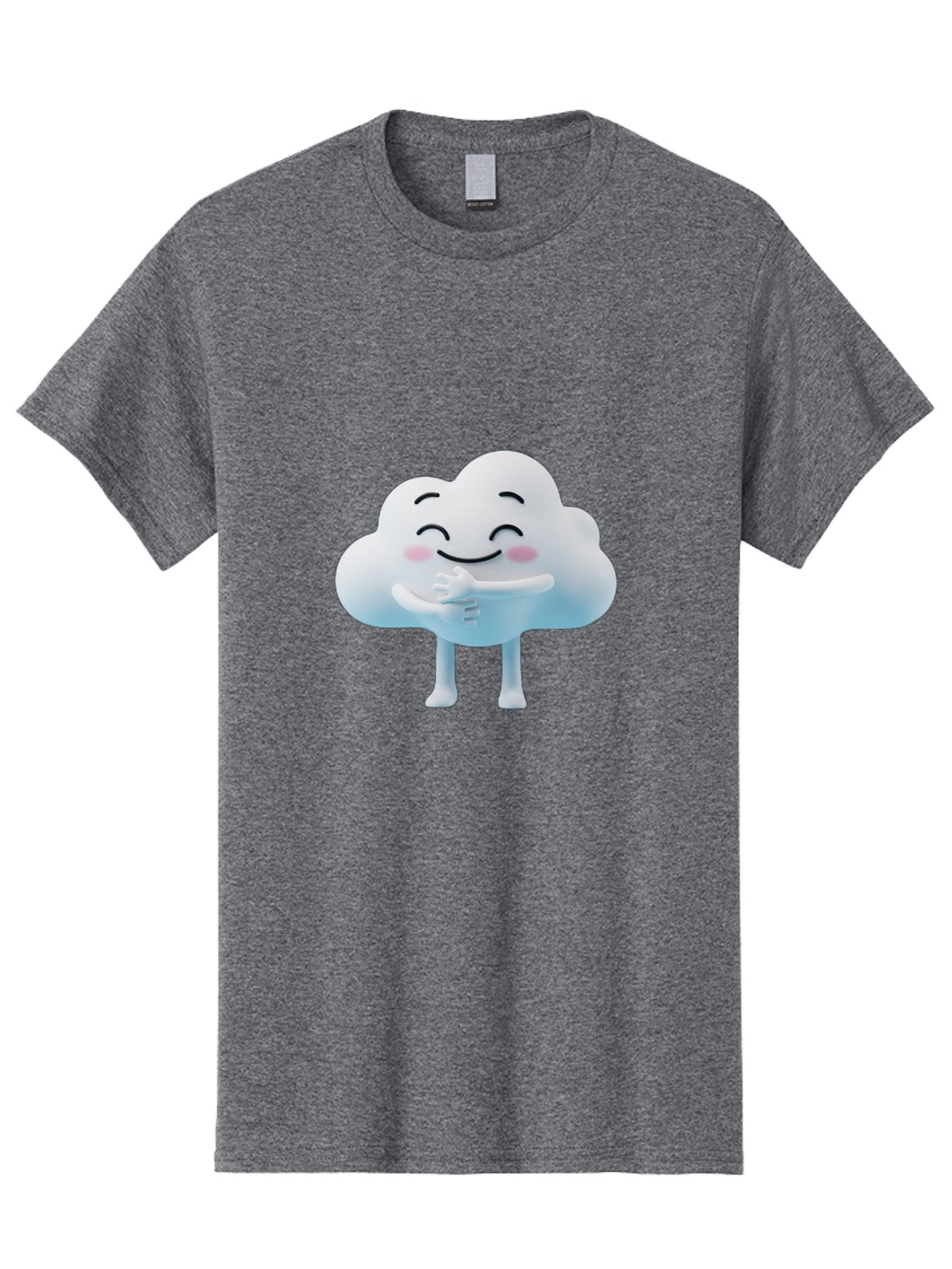 Cloud-Character-1 Men'S Graphic Tee, 100% Cotton, Comfortable Casual Summer Wear, Machine Washable, Happy Cloud, Smiling Face, Thumbs Up, Cute Character, Cartoon Style, Friendly Atmosphere, Positive Vibe, Cloud With Legs, Rosy Cheeks Bae151 7