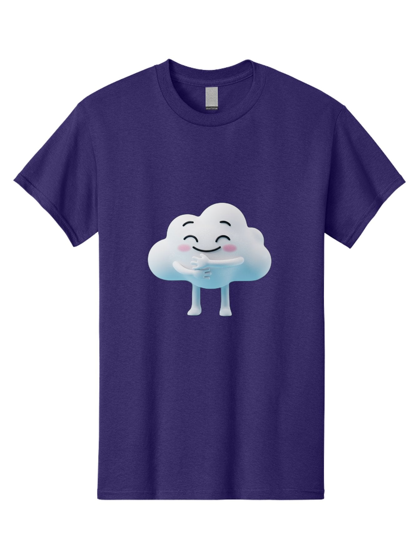Cloud-Character-1 Men'S Graphic Tee, 100% Cotton, Comfortable Casual Summer Wear, Machine Washable, Happy Cloud, Smiling Face, Thumbs Up, Cute Character, Cartoon Style, Friendly Atmosphere, Positive Vibe, Cloud With Legs, Rosy Cheeks Bae151 12