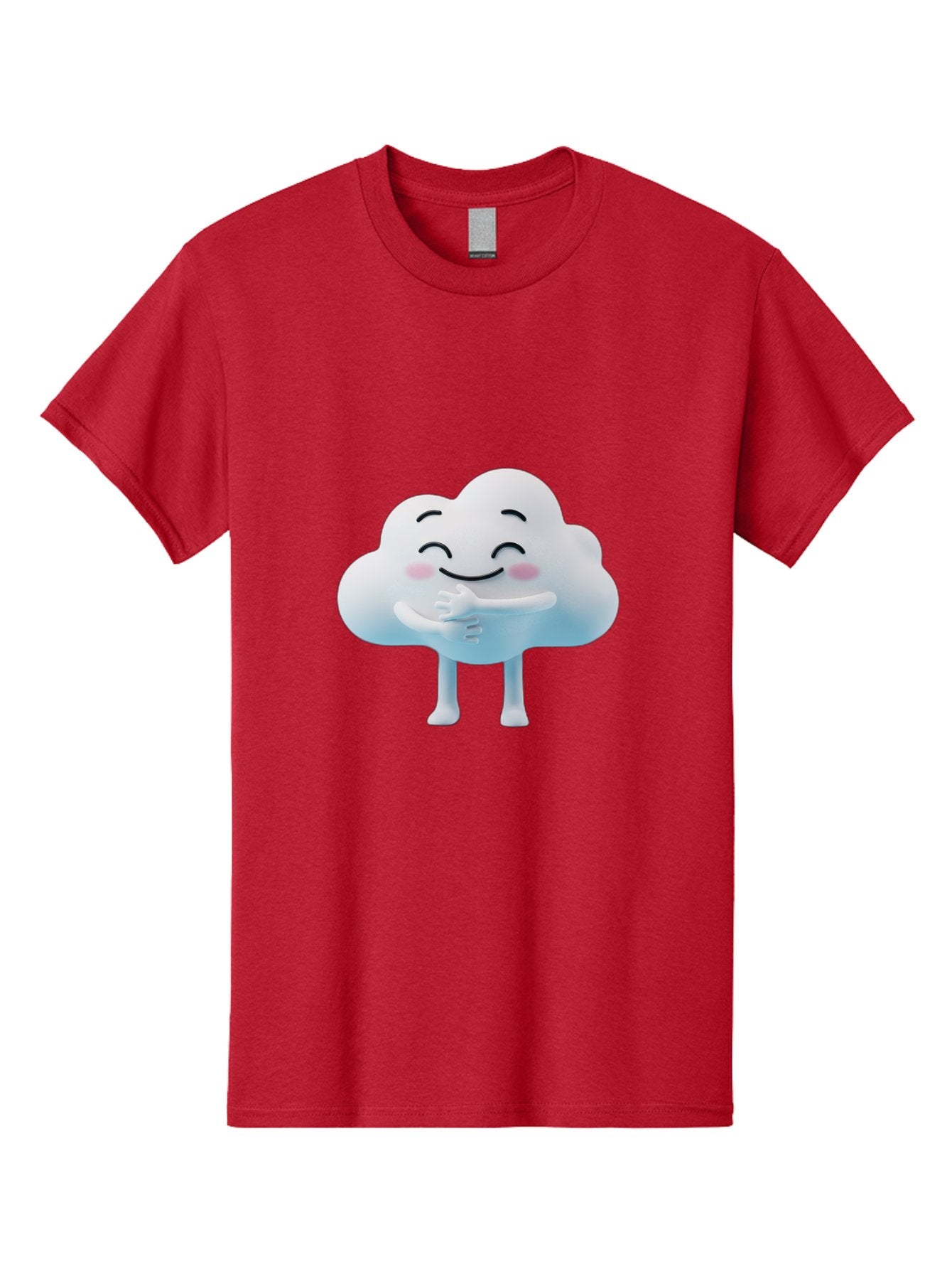 Cloud-Character-1 Men'S Graphic Tee, 100% Cotton, Comfortable Casual Summer Wear, Machine Washable, Happy Cloud, Smiling Face, Thumbs Up, Cute Character, Cartoon Style, Friendly Atmosphere, Positive Vibe, Cloud With Legs, Rosy Cheeks Bae151 8