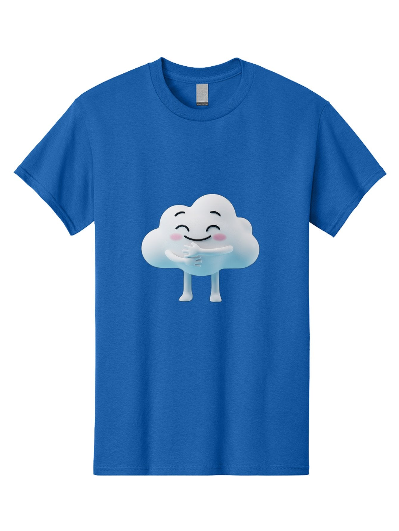 Cloud-Character-1 Men'S Graphic Tee, 100% Cotton, Comfortable Casual Summer Wear, Machine Washable, Happy Cloud, Smiling Face, Thumbs Up, Cute Character, Cartoon Style, Friendly Atmosphere, Positive Vibe, Cloud With Legs, Rosy Cheeks Bae151 11
