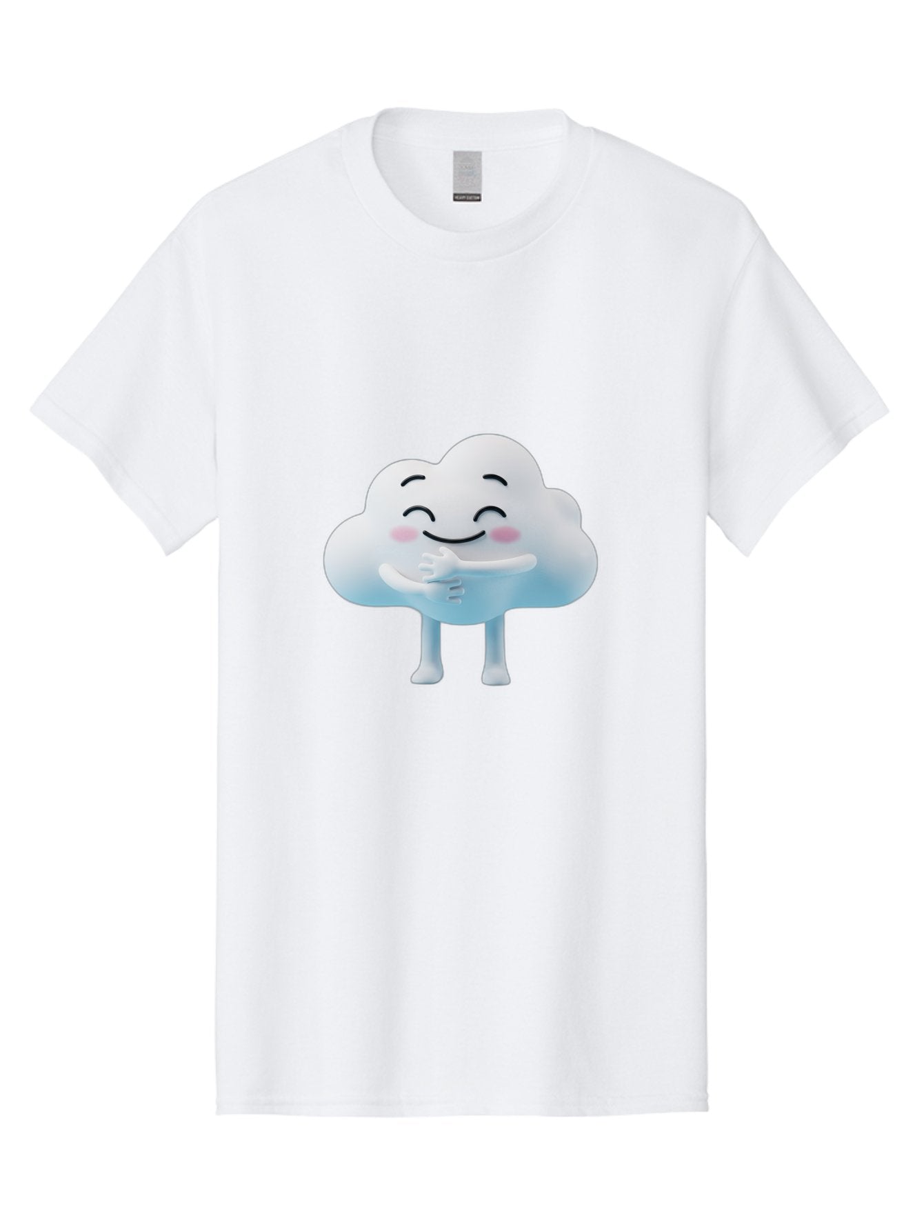 Cloud-Character-1 Men'S Graphic Tee, 100% Cotton, Comfortable Casual Summer Wear, Machine Washable, Happy Cloud, Smiling Face, Thumbs Up, Cute Character, Cartoon Style, Friendly Atmosphere, Positive Vibe, Cloud With Legs, Rosy Cheeks Bae151 9