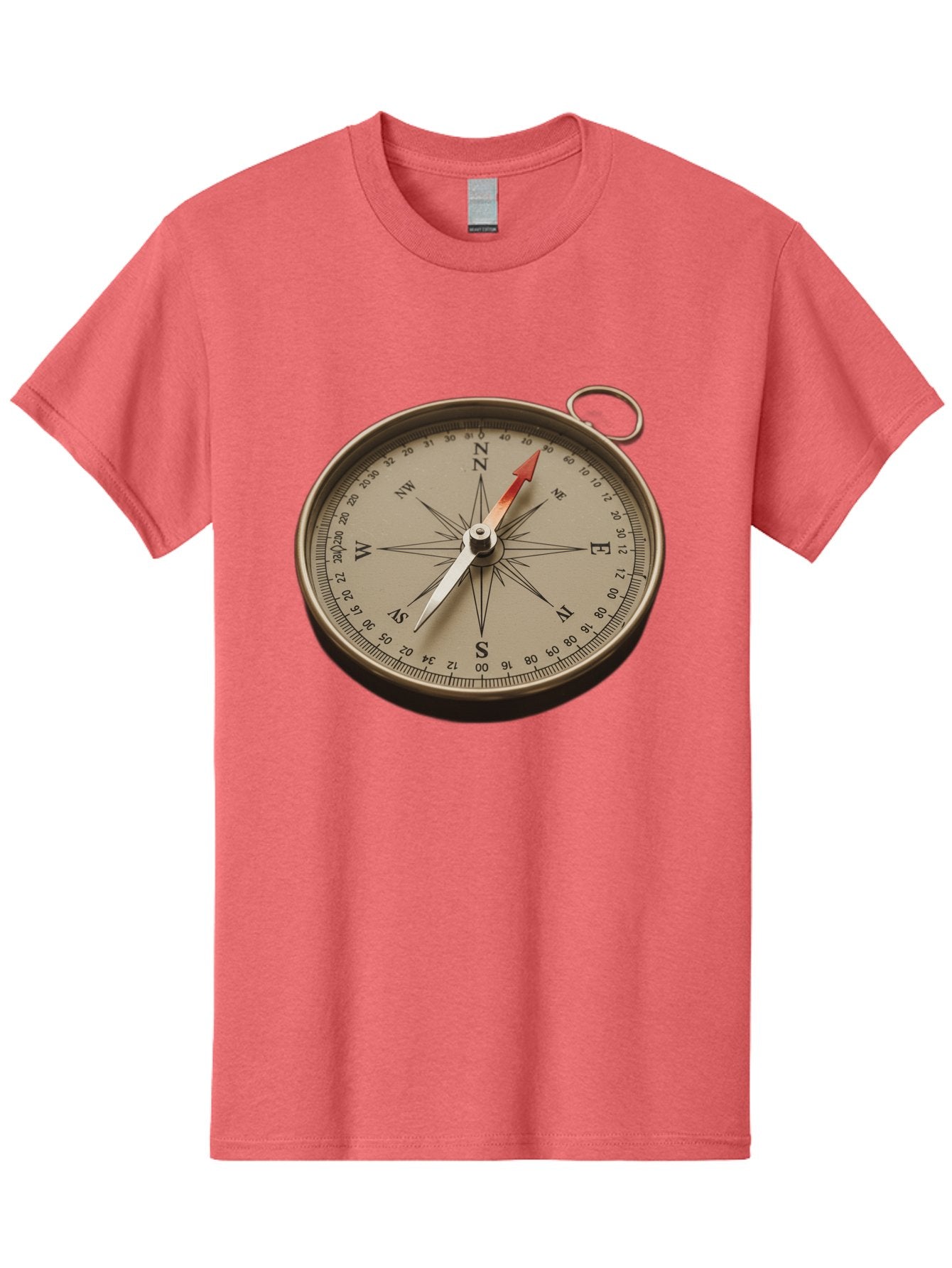 Compass Men'S Graphic Tee, 100% Cotton, Comfortable Casual Summer Wear, Machine Washable, Vintage Compass, Navigation Tool, Direction Finder, Cartography, Exploration, Travel, Orienteering, Compass Rose, Navigation Aid Bae155