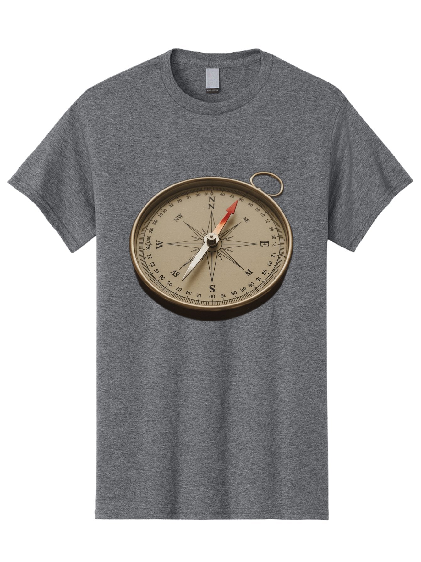 Compass Men'S Graphic Tee, 100% Cotton, Comfortable Casual Summer Wear, Machine Washable, Vintage Compass, Navigation Tool, Direction Finder, Cartography, Exploration, Travel, Orienteering, Compass Rose, Navigation Aid Bae155 7