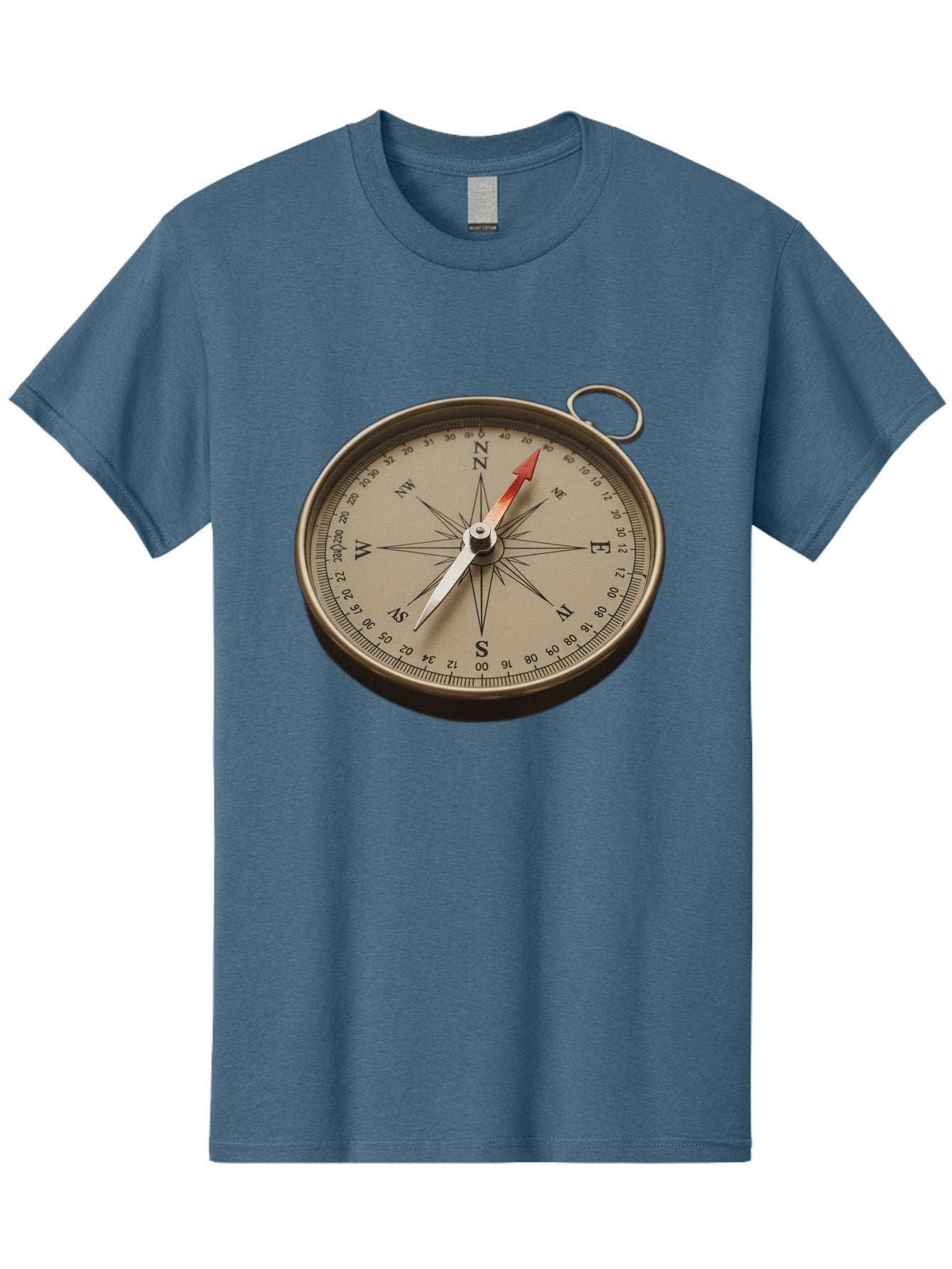 Compass Men'S Graphic Tee, 100% Cotton, Comfortable Casual Summer Wear, Machine Washable, Vintage Compass, Navigation Tool, Direction Finder, Cartography, Exploration, Travel, Orienteering, Compass Rose, Navigation Aid Bae155 5