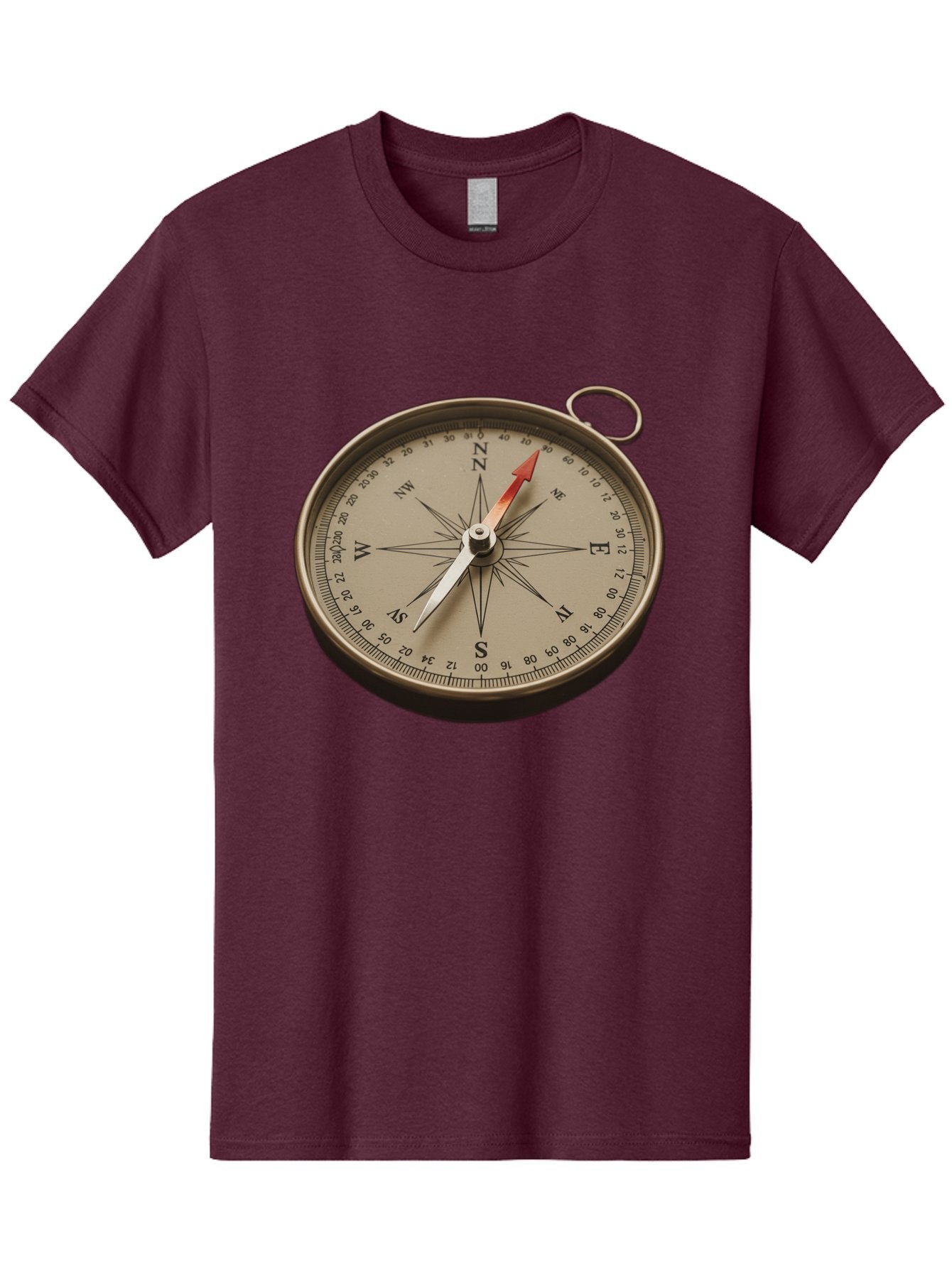 Compass Men'S Graphic Tee, 100% Cotton, Comfortable Casual Summer Wear, Machine Washable, Vintage Compass, Navigation Tool, Direction Finder, Cartography, Exploration, Travel, Orienteering, Compass Rose, Navigation Aid Bae155 9
