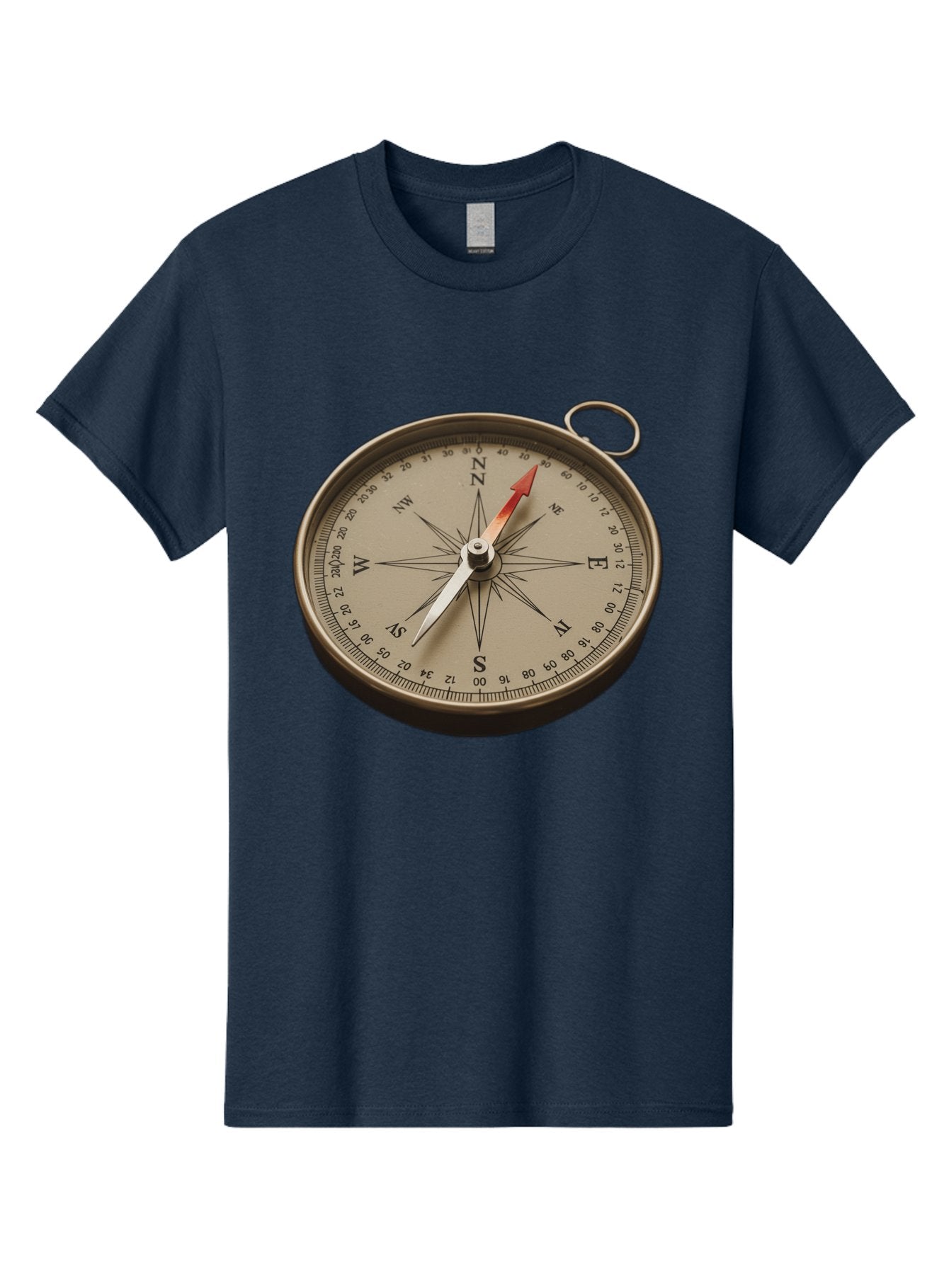 Compass Men'S Graphic Tee, 100% Cotton, Comfortable Casual Summer Wear, Machine Washable, Vintage Compass, Navigation Tool, Direction Finder, Cartography, Exploration, Travel, Orienteering, Compass Rose, Navigation Aid Bae155 13