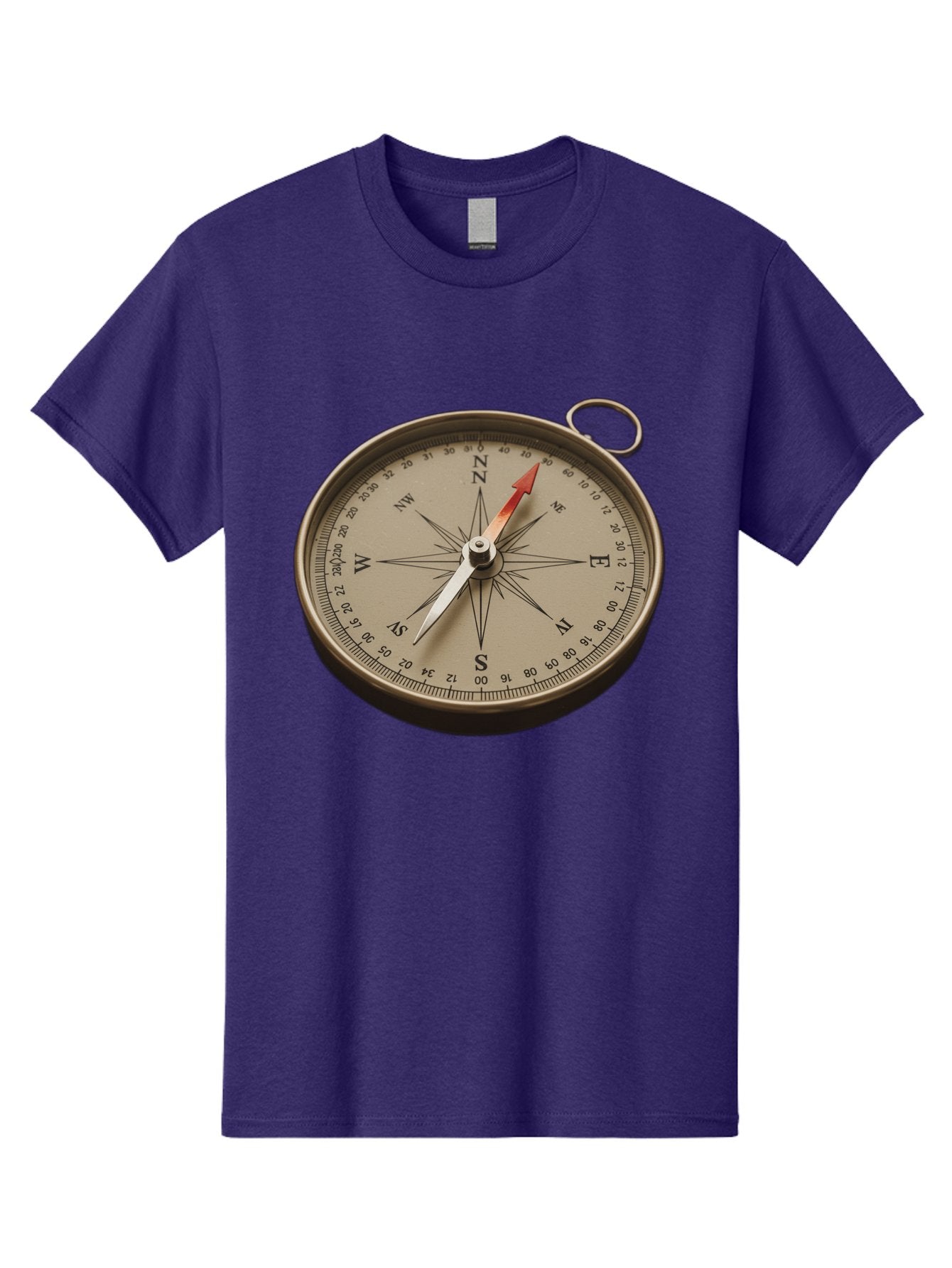 Compass Men'S Graphic Tee, 100% Cotton, Comfortable Casual Summer Wear, Machine Washable, Vintage Compass, Navigation Tool, Direction Finder, Cartography, Exploration, Travel, Orienteering, Compass Rose, Navigation Aid Bae155