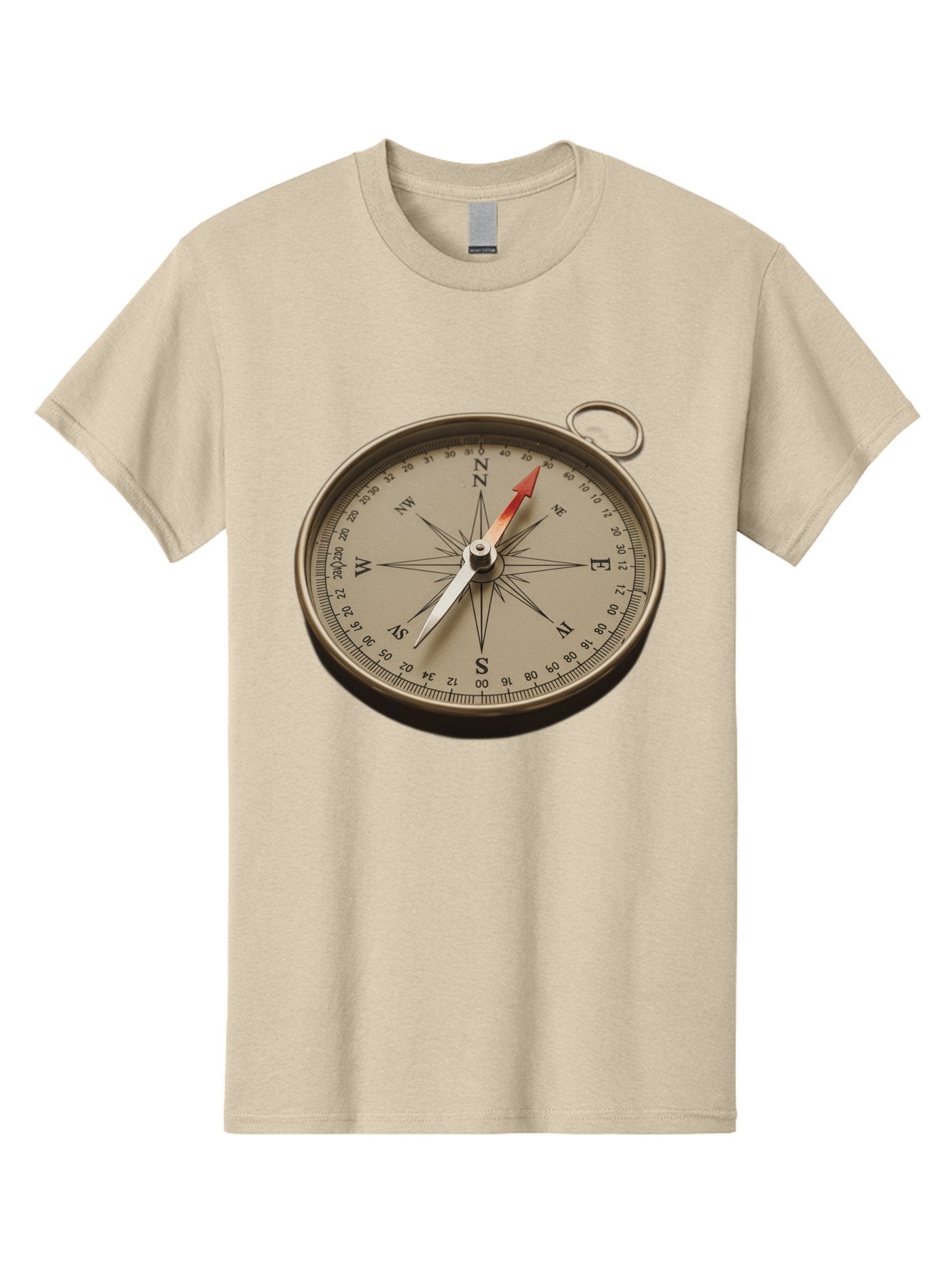 Compass Men'S Graphic Tee, 100% Cotton, Comfortable Casual Summer Wear, Machine Washable, Vintage Compass, Navigation Tool, Direction Finder, Cartography, Exploration, Travel, Orienteering, Compass Rose, Navigation Aid Bae155 12