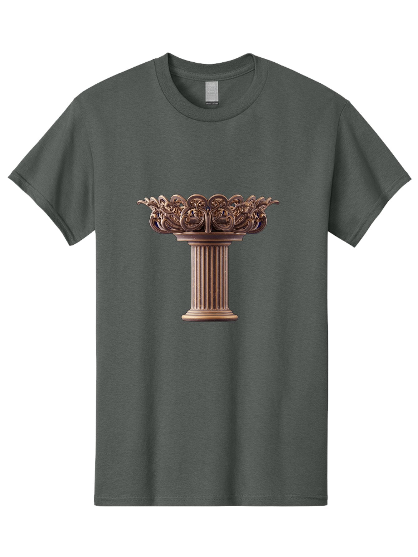 Corinthian-Column-Capital Men'S Graphic Tee, 100% Cotton, Comfortable Casual Summer Wear, Machine Washable, Corinthian Column, Ornate Capital, Classical Architecture, Luxurious Decor, Vintage Design, Antique Finish, Architectural Detail Bae157