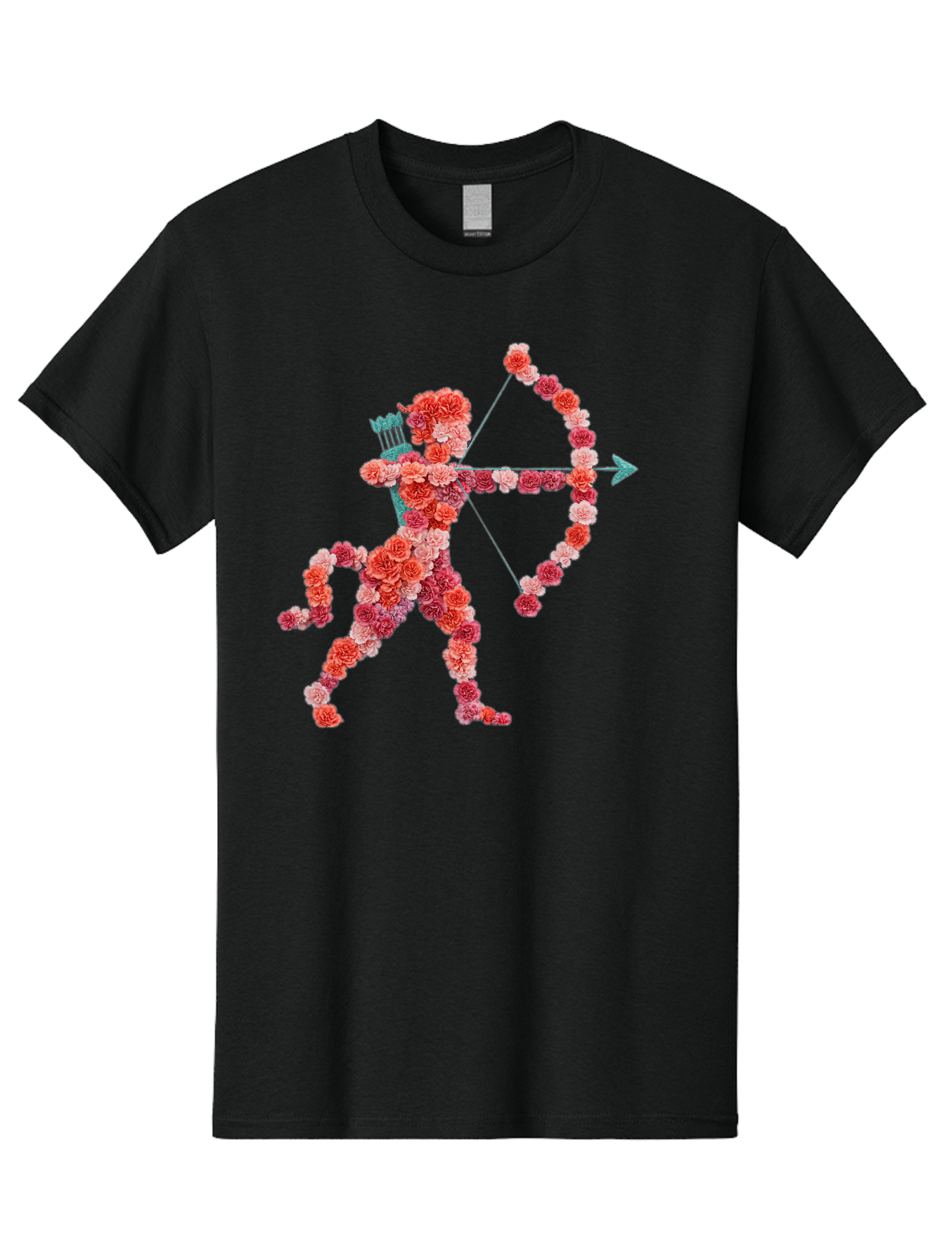 Cupid Men'S Graphic Tee, 100% Cotton, Comfortable Casual Summer Wear, Machine Washable, Cupid Made Of Flowers, Floral Art, Cute Cupid, Flower Power, Love Symbol, Valentine'S Day, Romance, Bow And Arrow, Pink Roses Bae168 10