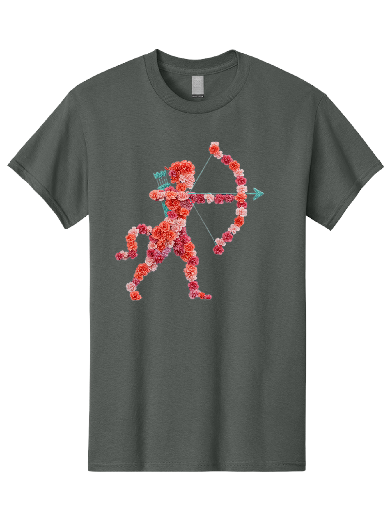 Cupid Men'S Graphic Tee, 100% Cotton, Comfortable Casual Summer Wear, Machine Washable, Cupid Made Of Flowers, Floral Art, Cute Cupid, Flower Power, Love Symbol, Valentine'S Day, Romance, Bow And Arrow, Pink Roses Bae168 7