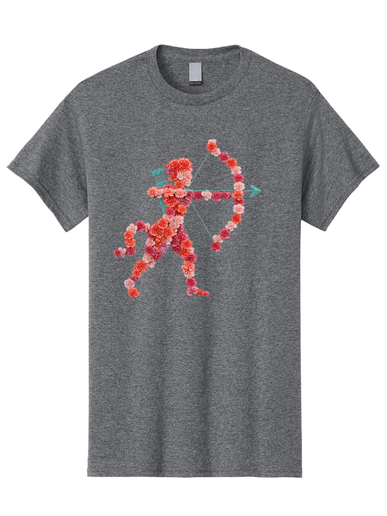 Cupid Men'S Graphic Tee, 100% Cotton, Comfortable Casual Summer Wear, Machine Washable, Cupid Made Of Flowers, Floral Art, Cute Cupid, Flower Power, Love Symbol, Valentine'S Day, Romance, Bow And Arrow, Pink Roses Bae168 6