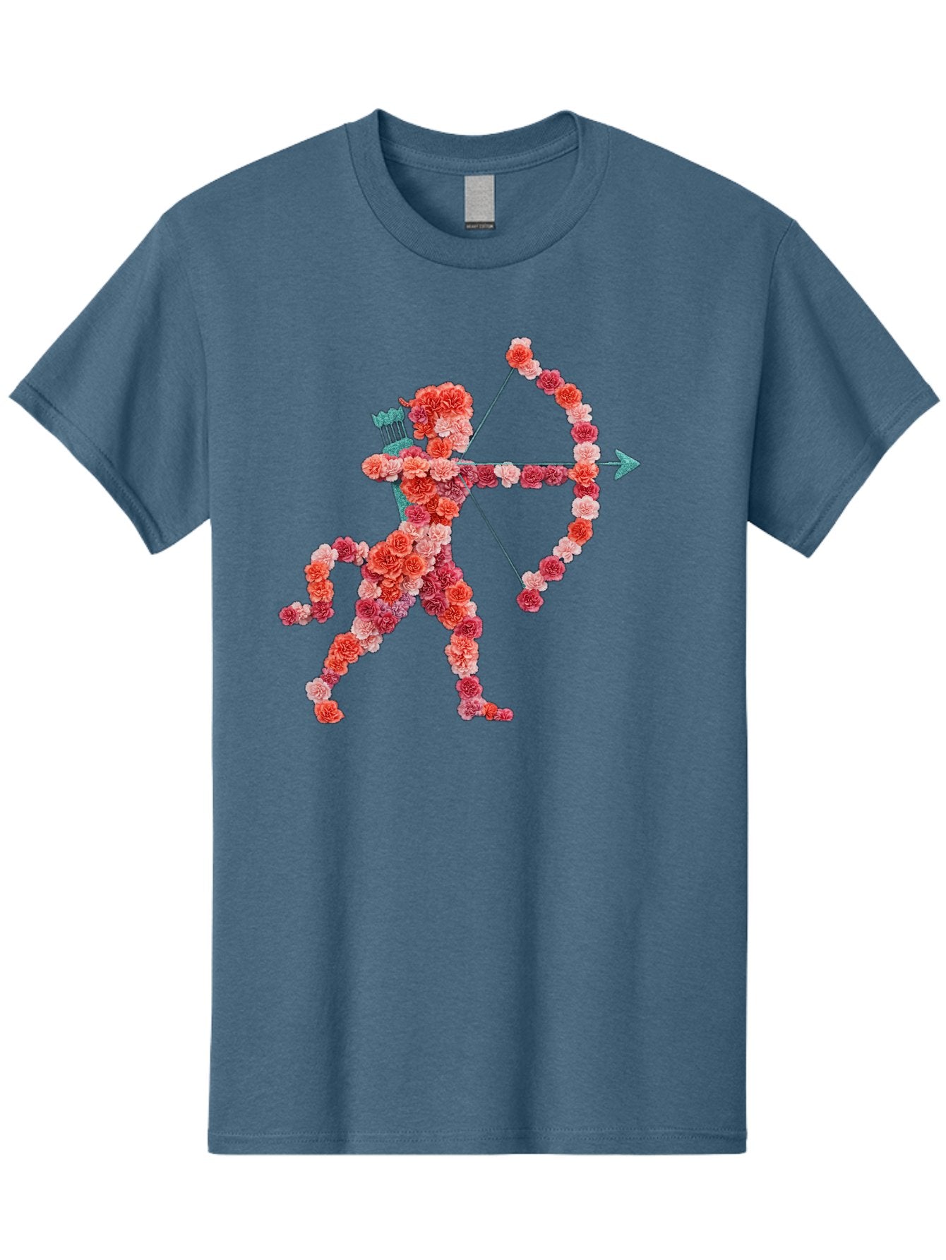 Cupid Men'S Graphic Tee, 100% Cotton, Comfortable Casual Summer Wear, Machine Washable, Cupid Made Of Flowers, Floral Art, Cute Cupid, Flower Power, Love Symbol, Valentine'S Day, Romance, Bow And Arrow, Pink Roses Bae168 15