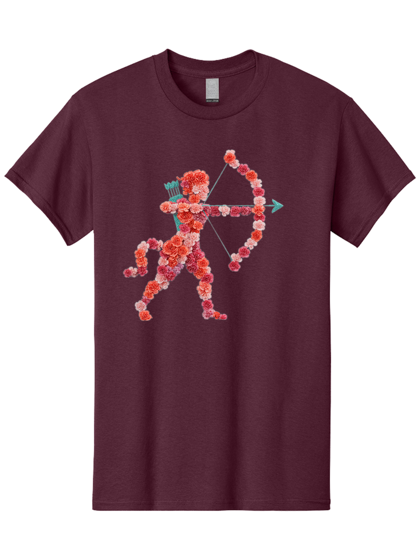 Cupid Men'S Graphic Tee, 100% Cotton, Comfortable Casual Summer Wear, Machine Washable, Cupid Made Of Flowers, Floral Art, Cute Cupid, Flower Power, Love Symbol, Valentine'S Day, Romance, Bow And Arrow, Pink Roses Bae168 15