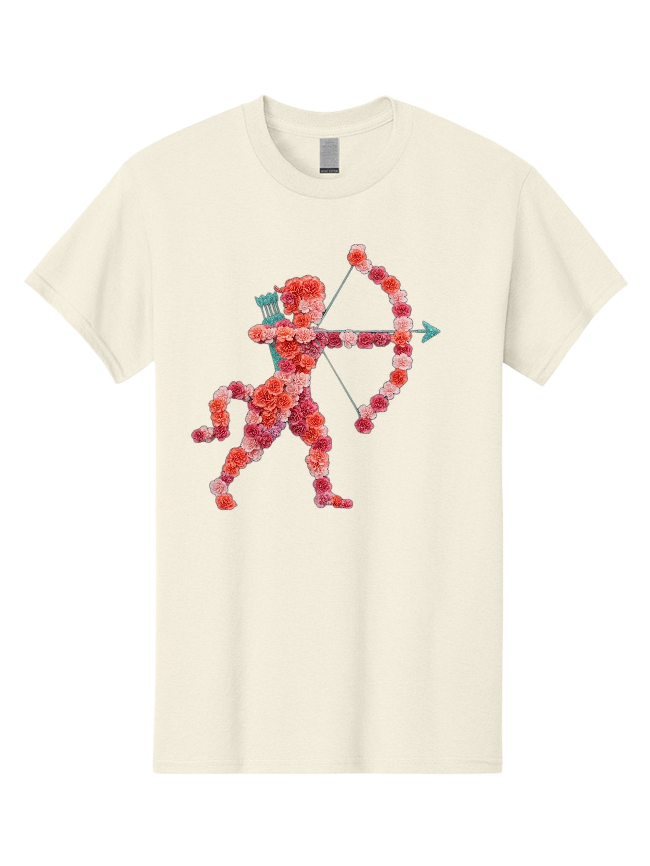 Cupid Men'S Graphic Tee, 100% Cotton, Comfortable Casual Summer Wear, Machine Washable, Cupid Made Of Flowers, Floral Art, Cute Cupid, Flower Power, Love Symbol, Valentine'S Day, Romance, Bow And Arrow, Pink Roses Bae168 5