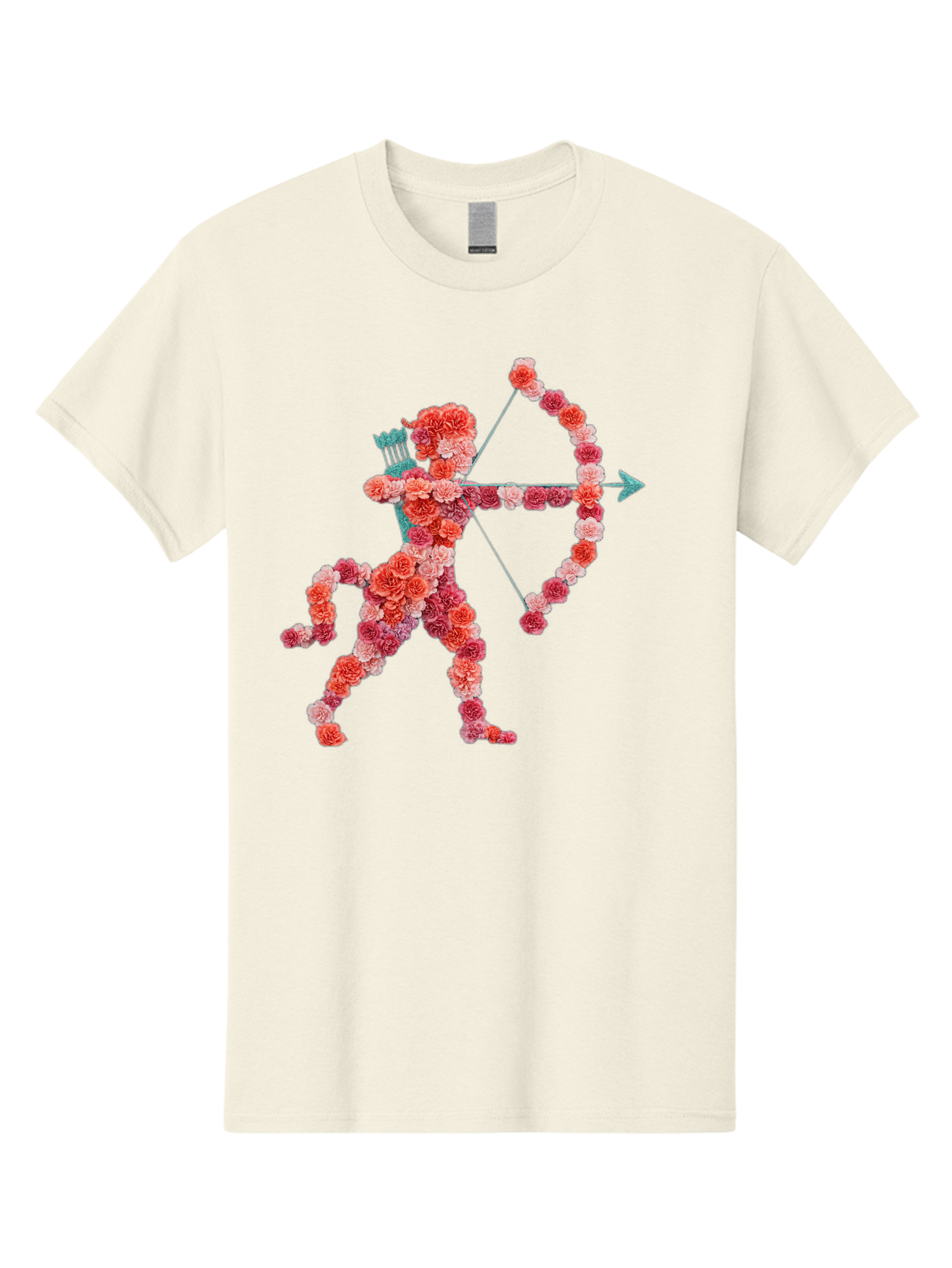 Cupid Men'S Graphic Tee, 100% Cotton, Comfortable Casual Summer Wear, Machine Washable, Cupid Made Of Flowers, Floral Art, Cute Cupid, Flower Power, Love Symbol, Valentine'S Day, Romance, Bow And Arrow, Pink Roses Bae168 8