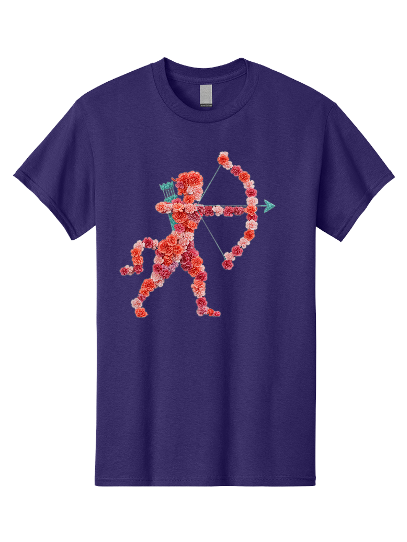 Cupid Men'S Graphic Tee, 100% Cotton, Comfortable Casual Summer Wear, Machine Washable, Cupid Made Of Flowers, Floral Art, Cute Cupid, Flower Power, Love Symbol, Valentine'S Day, Romance, Bow And Arrow, Pink Roses Bae168 13
