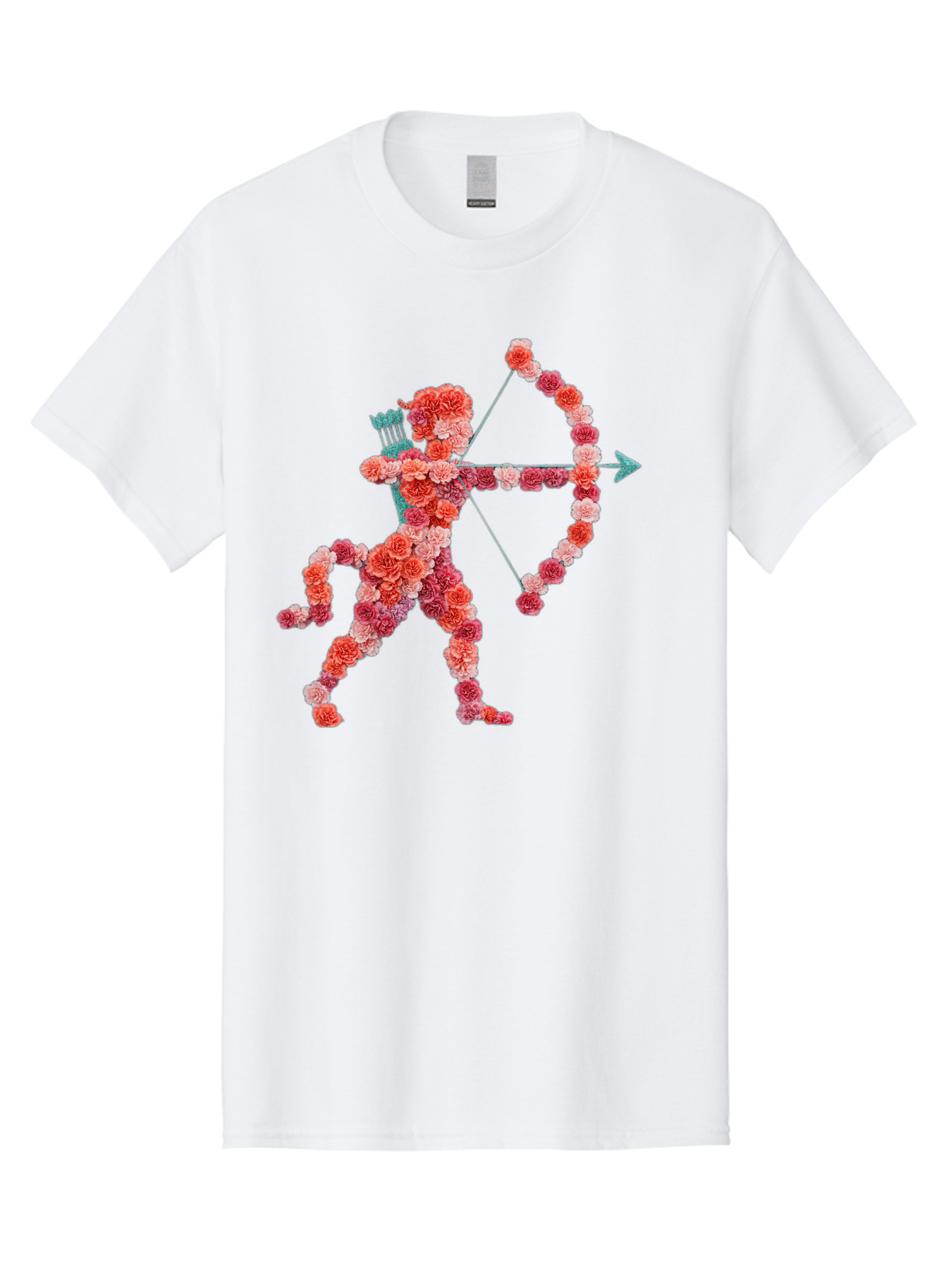 Cupid Men'S Graphic Tee, 100% Cotton, Comfortable Casual Summer Wear, Machine Washable, Cupid Made Of Flowers, Floral Art, Cute Cupid, Flower Power, Love Symbol, Valentine'S Day, Romance, Bow And Arrow, Pink Roses Bae168 11