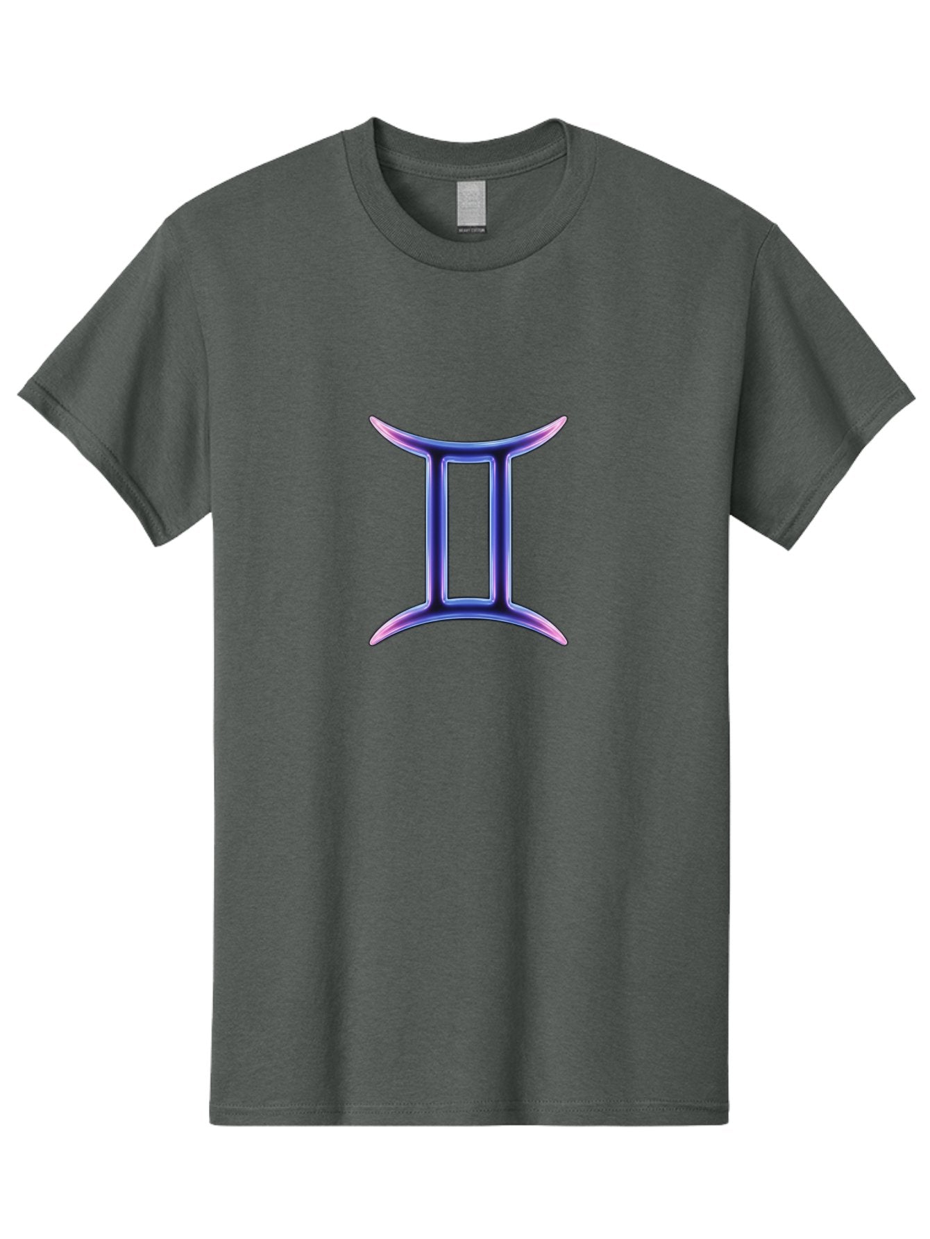 Gemini-Zodiac-Symbol Men'S Graphic Tee, 100% Cotton, Comfortable Casual Summer Wear, Machine Washable, Gemini Zodiac Sign, Astrological Symbol, Purple Gradient, Mystical Icon, Horoscope Sign, Dualistic Representation, Air Sign Bae186 6