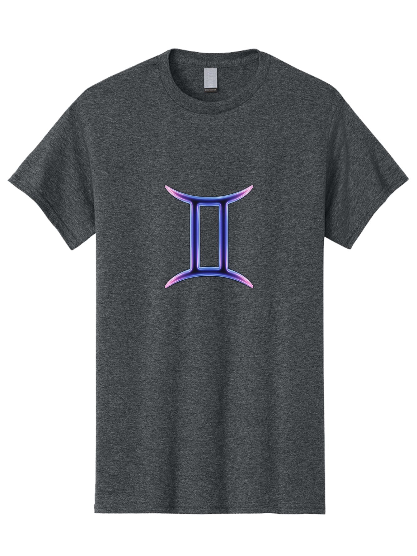 Gemini-Zodiac-Symbol Men'S Graphic Tee, 100% Cotton, Comfortable Casual Summer Wear, Machine Washable, Gemini Zodiac Sign, Astrological Symbol, Purple Gradient, Mystical Icon, Horoscope Sign, Dualistic Representation, Air Sign Bae186 13