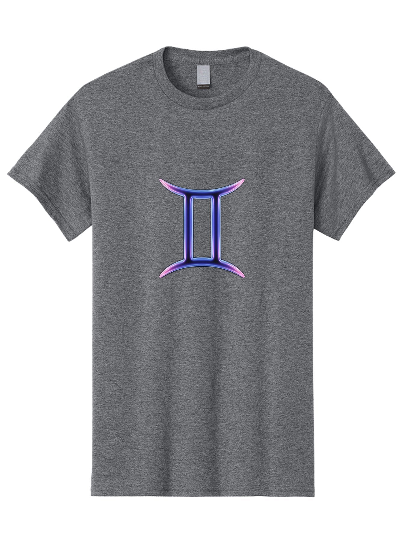 Gemini-Zodiac-Symbol Men'S Graphic Tee, 100% Cotton, Comfortable Casual Summer Wear, Machine Washable, Gemini Zodiac Sign, Astrological Symbol, Purple Gradient, Mystical Icon, Horoscope Sign, Dualistic Representation, Air Sign Bae186 14