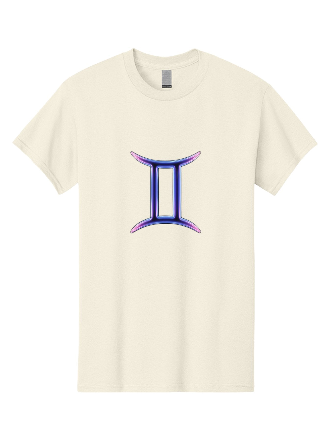 Gemini-Zodiac-Symbol Men'S Graphic Tee, 100% Cotton, Comfortable Casual Summer Wear, Machine Washable, Gemini Zodiac Sign, Astrological Symbol, Purple Gradient, Mystical Icon, Horoscope Sign, Dualistic Representation, Air Sign Bae186 4