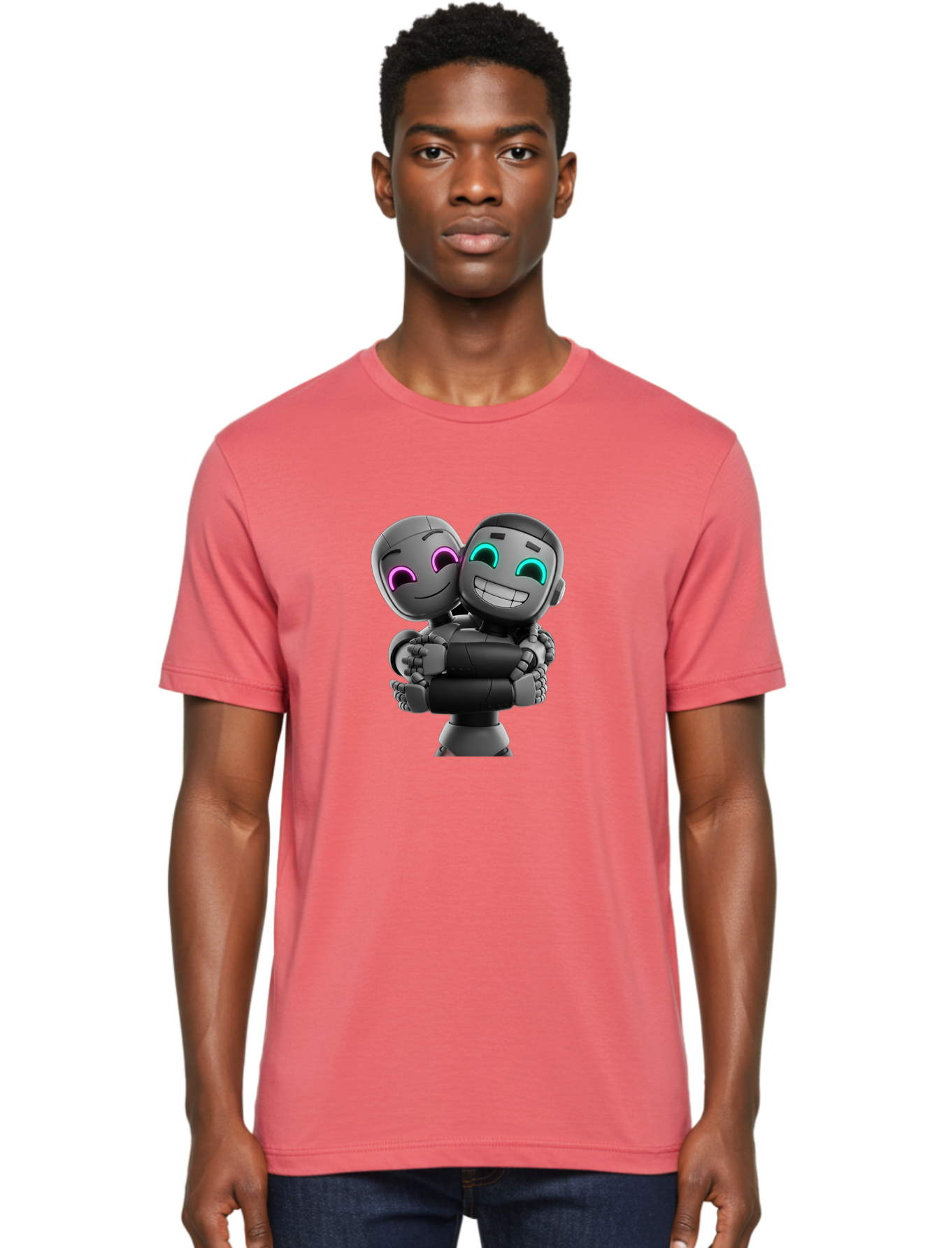Gemini Men'S Graphic Tee, 100% Cotton, Comfortable Casual Summer Wear, Machine Washable, Ai Robots, Robot Friendship, Digital Companions, Futuristic Technology, Robotic Love, Innovative Design, Artificial Intelligence, Modern Robotics, Bae187 17