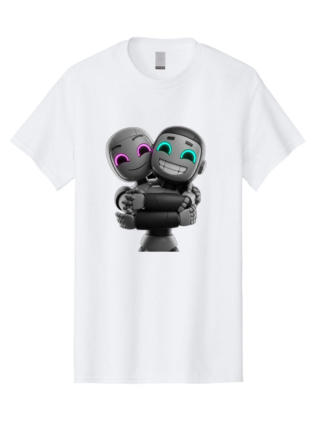 Gemini Men'S Graphic Tee, 100% Cotton, Comfortable Casual Summer Wear, Machine Washable, Ai Robots, Robot Friendship, Digital Companions, Futuristic Technology, Robotic Love, Innovative Design, Artificial Intelligence, Modern Robotics, Bae187 4