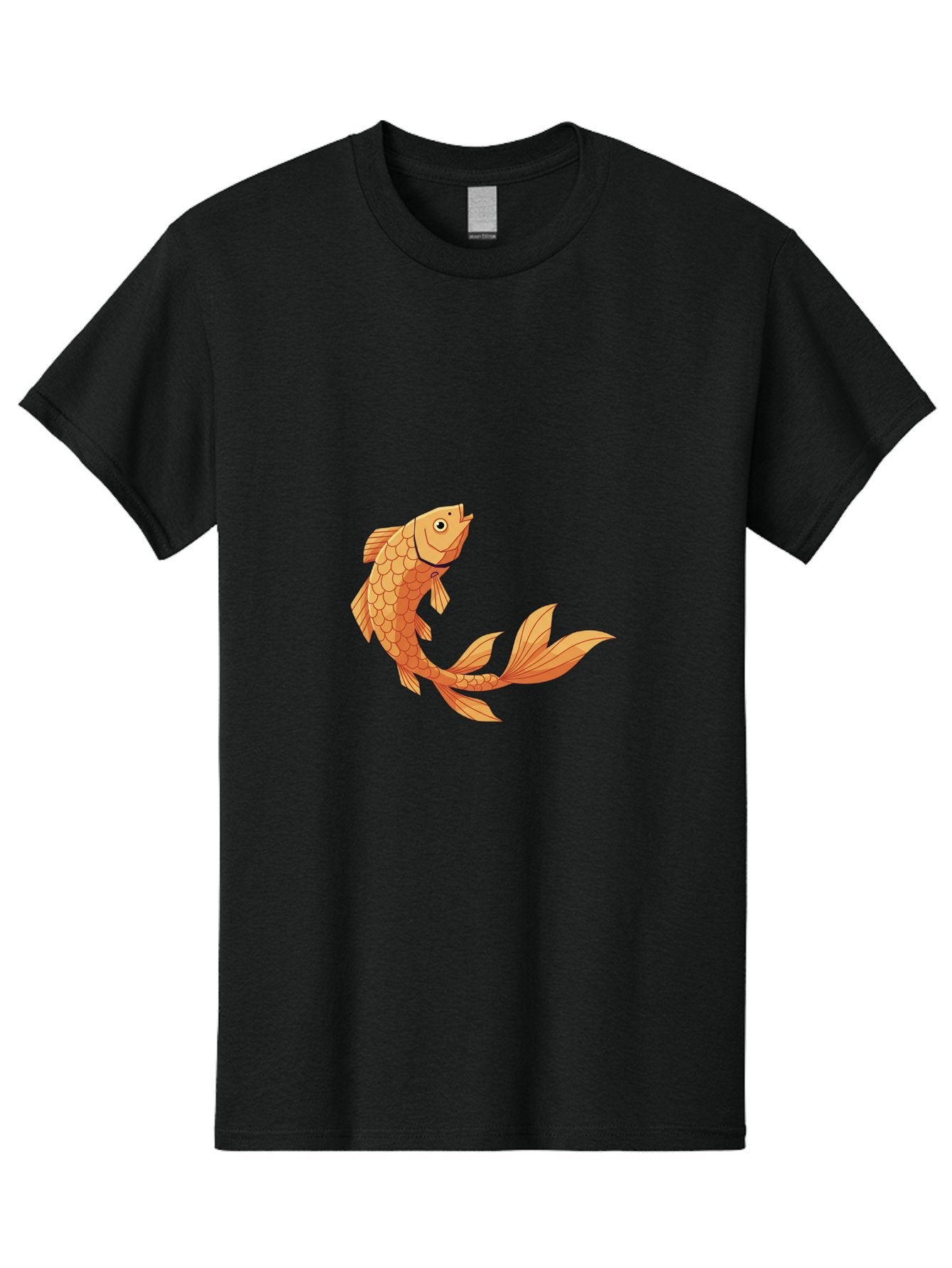 Goldfish-1 Men'S Graphic Tee, 100% Cotton, Comfortable Casual Summer Wear, Machine Washable, Goldfish, Orange Scales, Cartoon Character, Aquatic Life, Fish Illustration, Pet Fish, Koi Fish, Orange Fins, Orange Tail Bae188 9