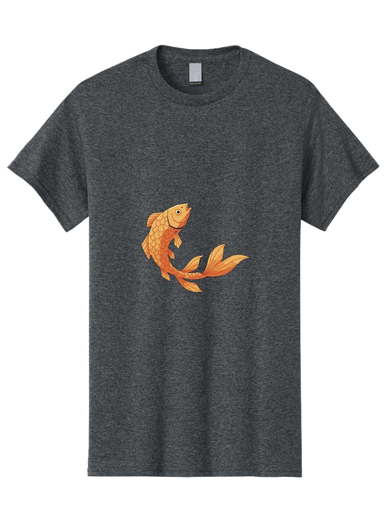 Goldfish-1 Men'S Graphic Tee, 100% Cotton, Comfortable Casual Summer Wear, Machine Washable, Goldfish, Orange Scales, Cartoon Character, Aquatic Life, Fish Illustration, Pet Fish, Koi Fish, Orange Fins, Orange Tail Bae188 3