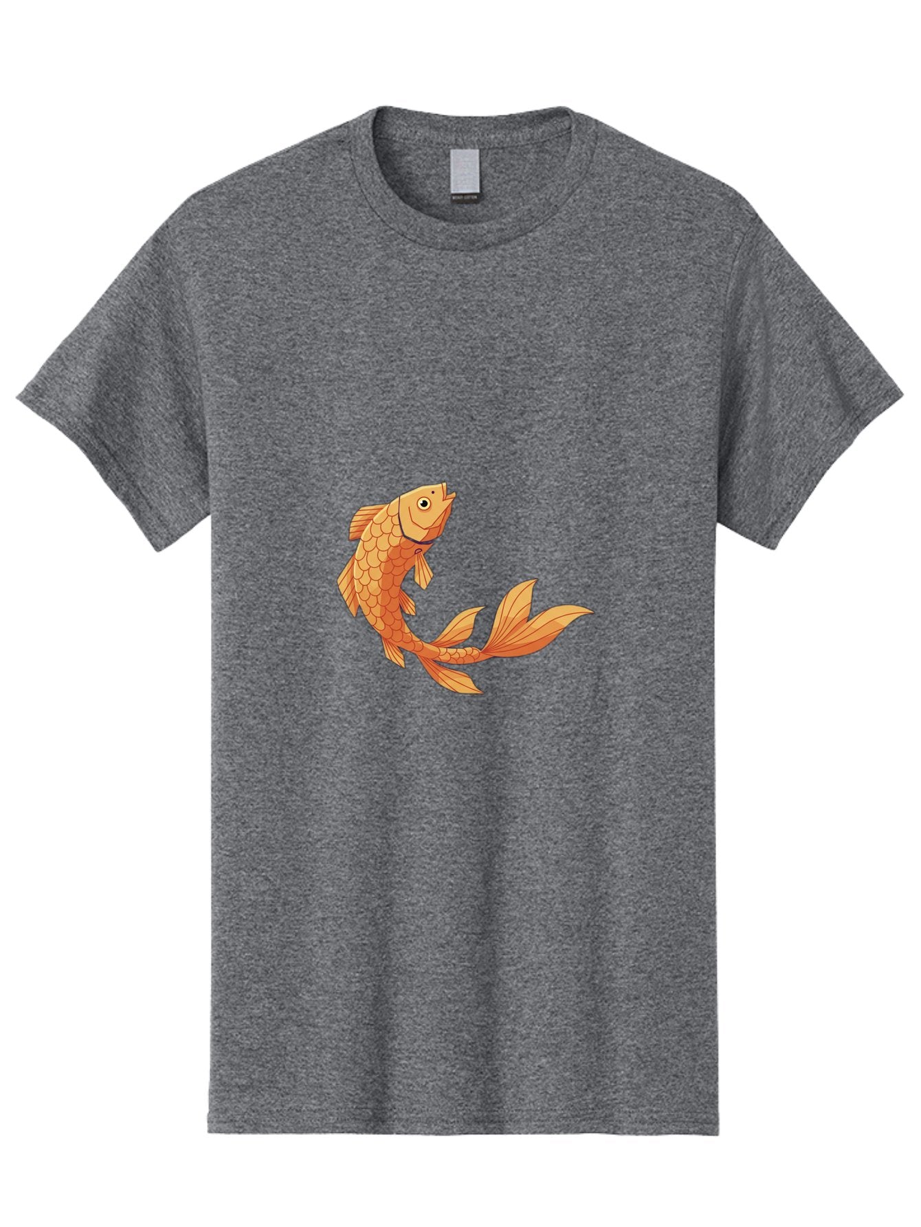 Goldfish-1 Men'S Graphic Tee, 100% Cotton, Comfortable Casual Summer Wear, Machine Washable, Goldfish, Orange Scales, Cartoon Character, Aquatic Life, Fish Illustration, Pet Fish, Koi Fish, Orange Fins, Orange Tail Bae188 7