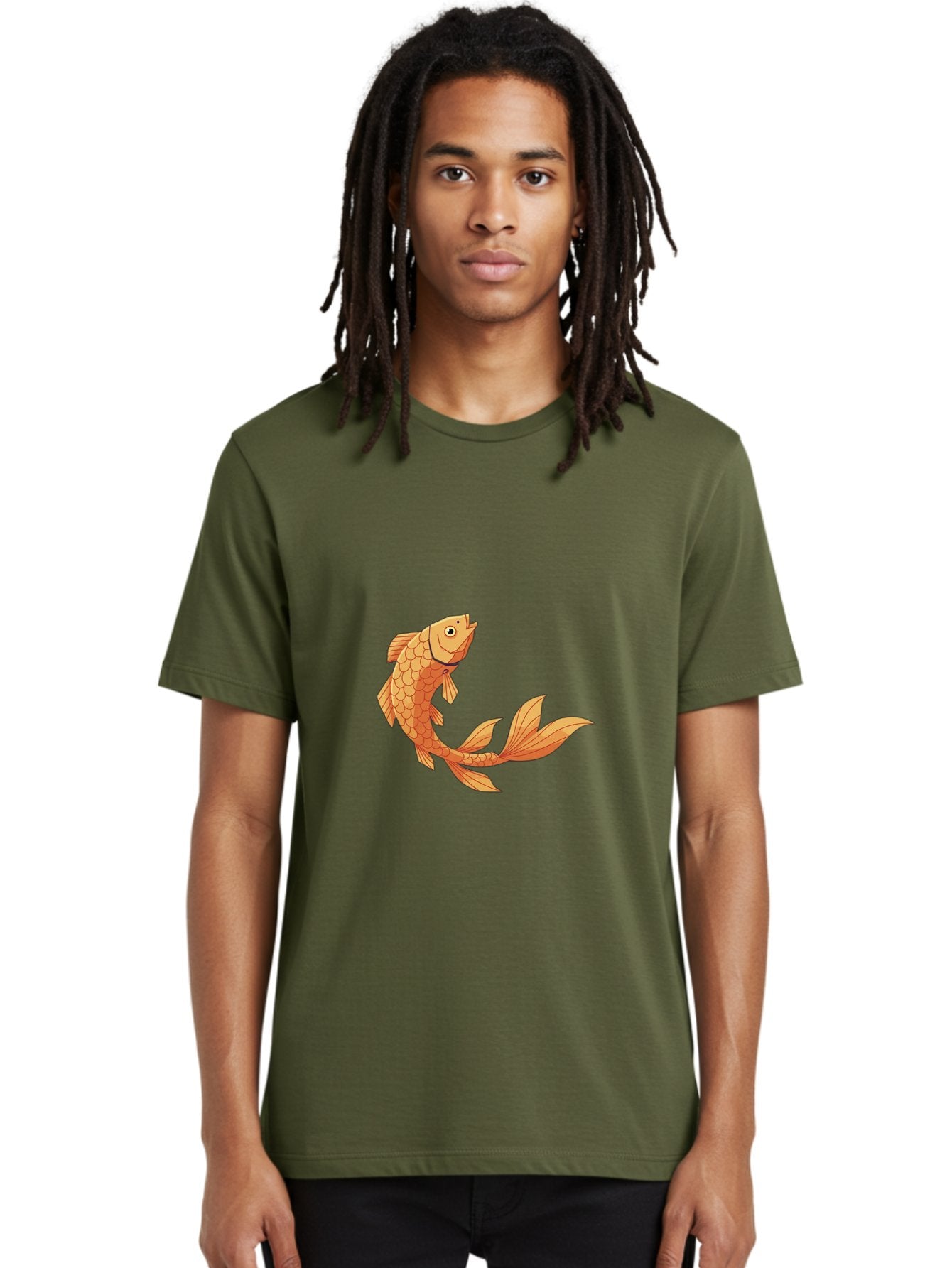 Goldfish-1 Men'S Graphic Tee, 100% Cotton, Comfortable Casual Summer Wear, Machine Washable, Goldfish, Orange Scales, Cartoon Character, Aquatic Life, Fish Illustration, Pet Fish, Koi Fish, Orange Fins, Orange Tail Bae188 19