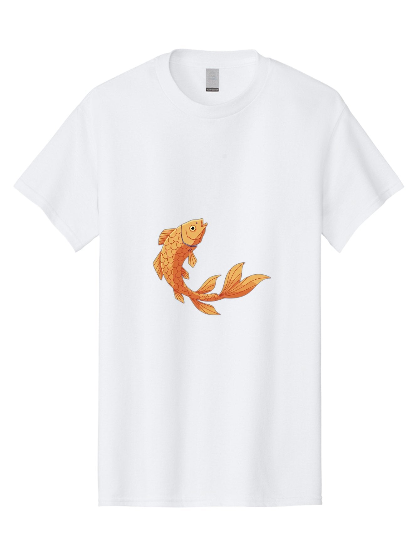 Goldfish-1 Men'S Graphic Tee, 100% Cotton, Comfortable Casual Summer Wear, Machine Washable, Goldfish, Orange Scales, Cartoon Character, Aquatic Life, Fish Illustration, Pet Fish, Koi Fish, Orange Fins, Orange Tail Bae188 14