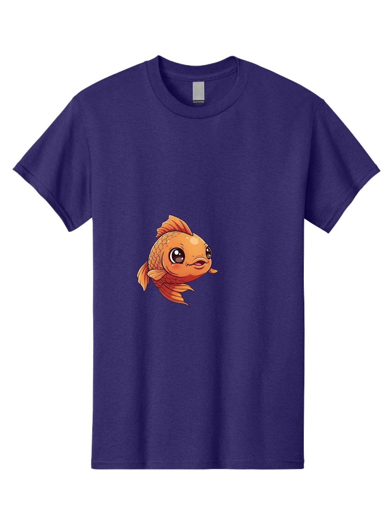 Goldfish Men'S Graphic Tee, 100% Cotton, Comfortable Casual Summer Wear, Machine Washable, Cartoon Goldfish, Orange Fish, Kawaii Character, Adorable Face, Cute Illustration, Whimsical Design, Playful Expression, Digital Art, Animated Character Bae190 12