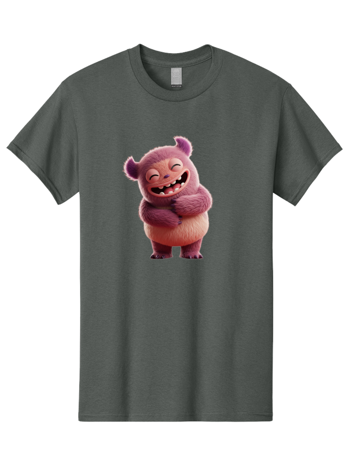 Grumps-Monster Men'S Graphic Tee, 100% Cotton, Comfortable Casual Summer Wear, Machine Washable, Happy Monster, Cartoon Character, Purple Creature, Smiling Face, Embracing Self, Funny Creature, Adorable Monster, Cute Character, Bae193